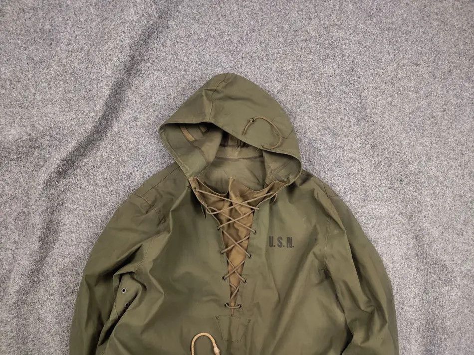Vintage Vintage 40's WW2 US Navy USN Foul Weather Parka Smock Jacket ...