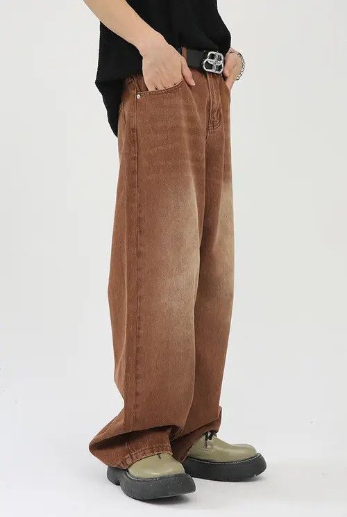 Other Vintage Brown Washed Loose Straight Casual Jeans Size US 32 / EU 48 - 6 Thumbnail