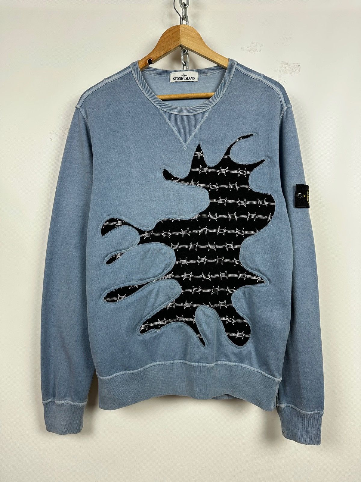 Stone Island Stone Island Custom Garment Dyed Blue Sweatshirt Size US L / EU 52-54 / 3 - 2 Thumbnail