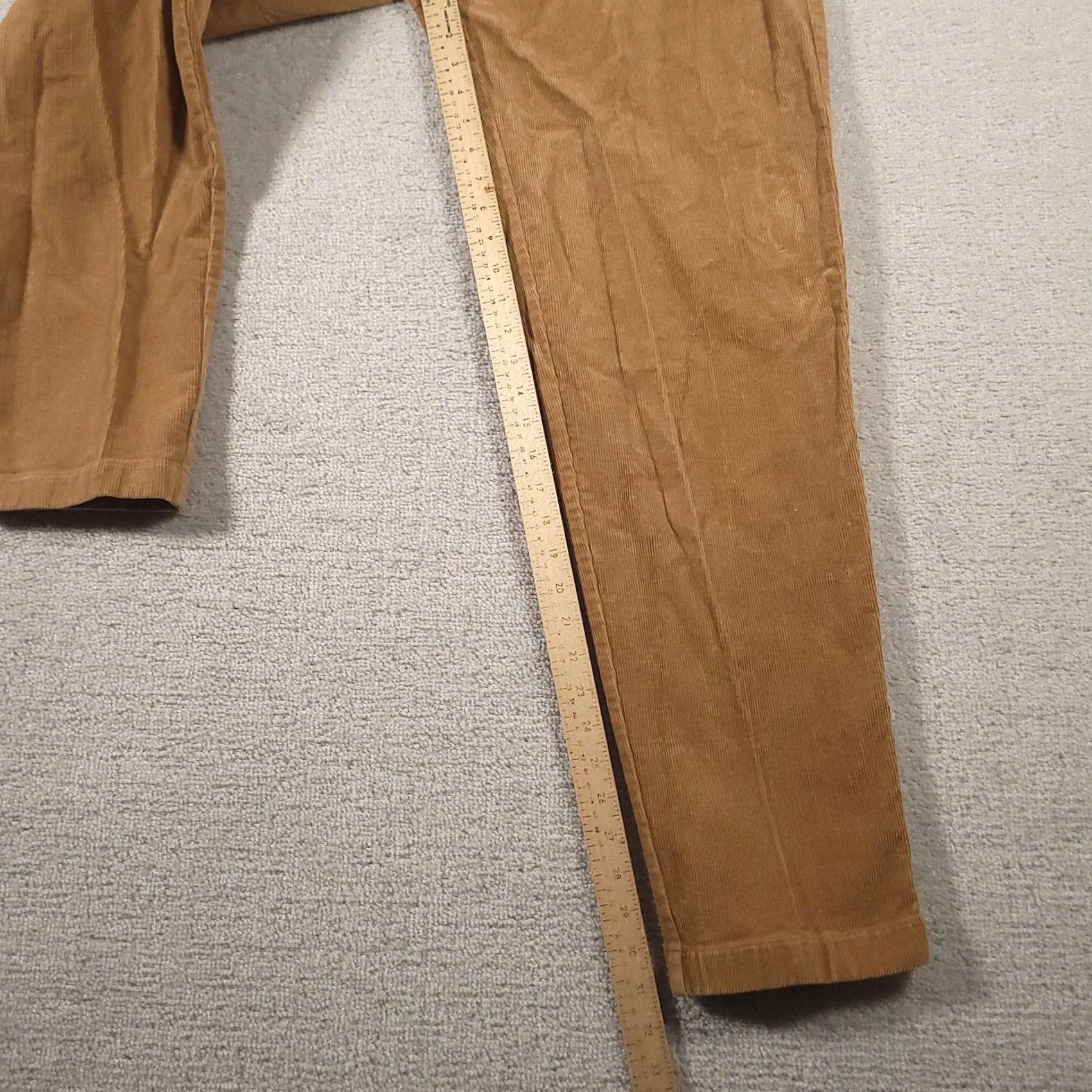 Vintage L.L.Bean Pants Womens 12 Tall Corduroy Original Fit Stretch Brown Camel Tapered Inseam 31in Zip Back Pocket Women Mens Girls Size 34" / US 12 / IT 48 - 4 Thumbnail