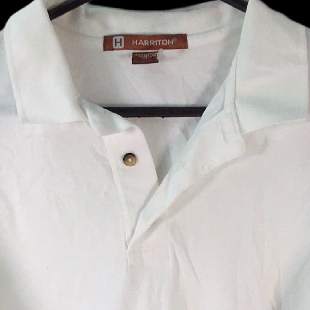 Vintage Harriton Mens Polo Shirt White Short Sleeve Classic Fit M Golf Size US M / EU 48-50 / 2 - 5 Thumbnail