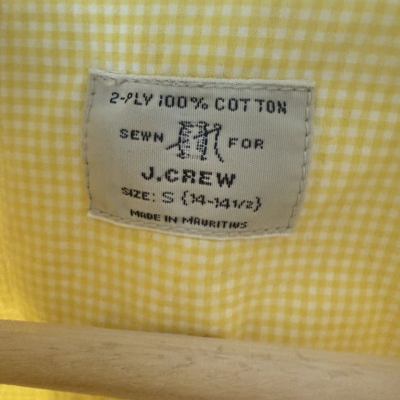 J.Crew J Crew Shirt Yellow 2 Ply 100% Cotton Buttton Down Gingham Size US S / EU 44-46 / 1 - 2 Thumbnail