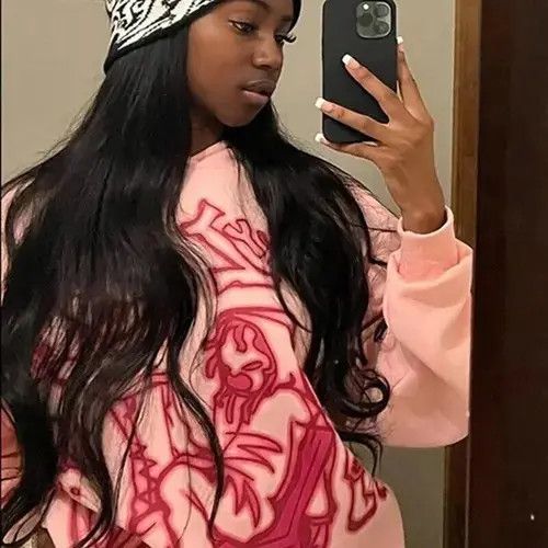 Japanese Brand Streetwear Harajuku Long Sleeve Pink Hooded Size ONE SIZE - 4 Thumbnail