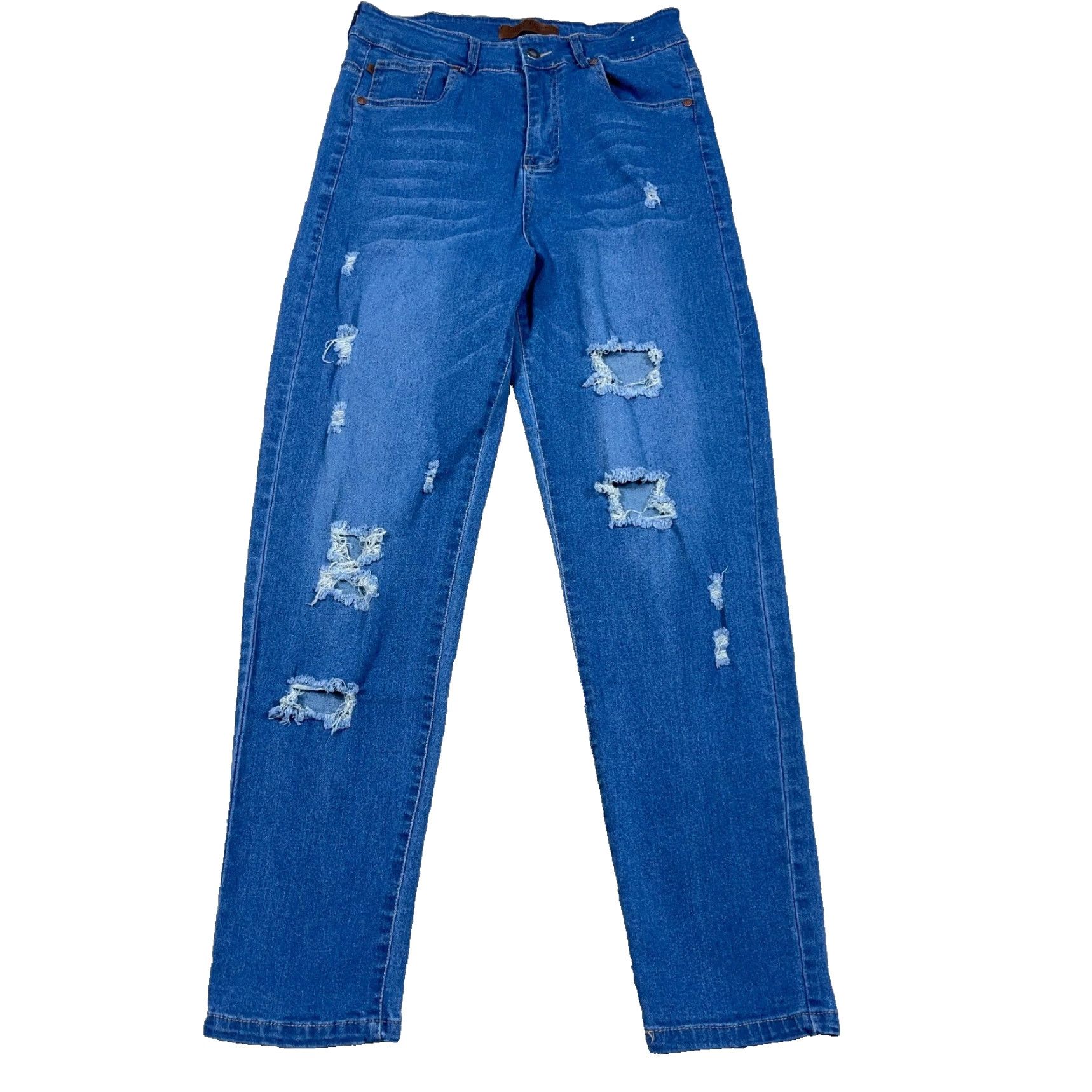 Vintage Judy Blue Jeans Women Medium Skinny Fit Jegging Med Wash High Rise Holes Rips Size 32" / US 10 / IT 46 - 2 Thumbnail