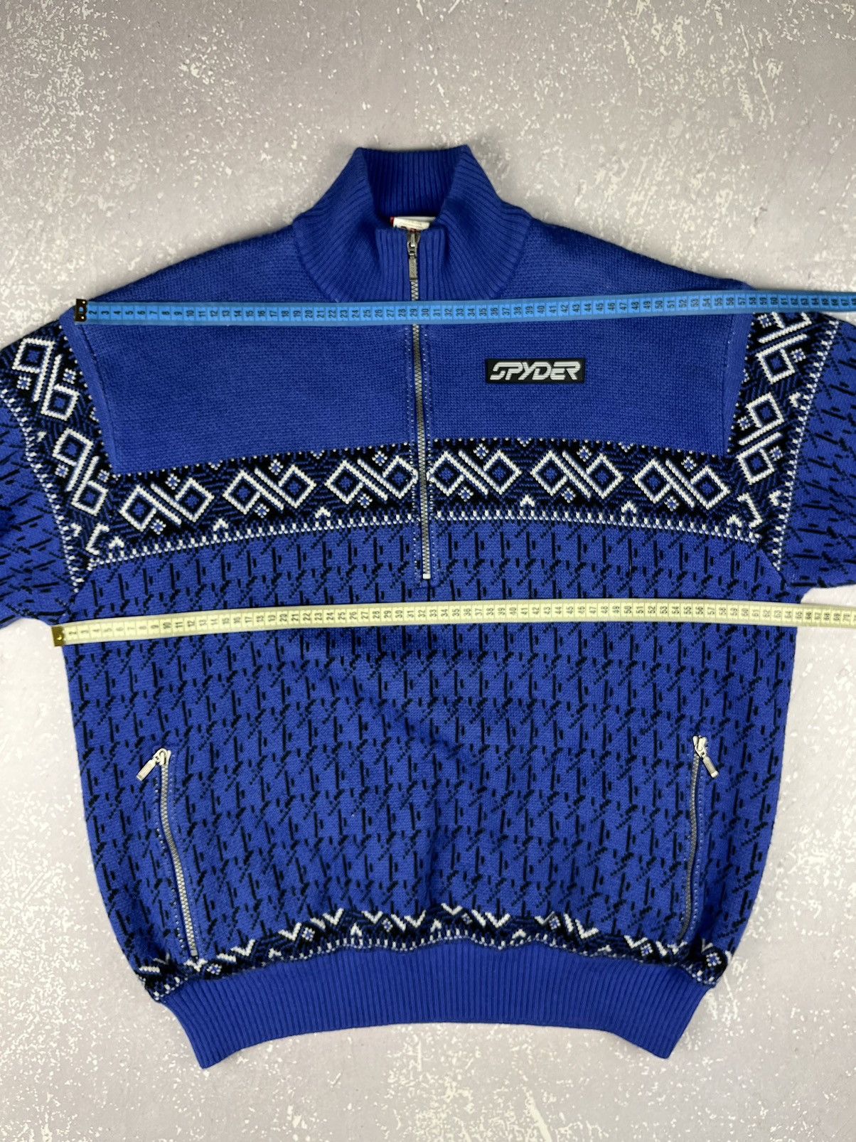 Spyder VINTAGE SPYDER 1/4 ZIP SPYDER LOGO PULLOVER XL Size US XL / EU 56 / 4 - 15 Thumbnail