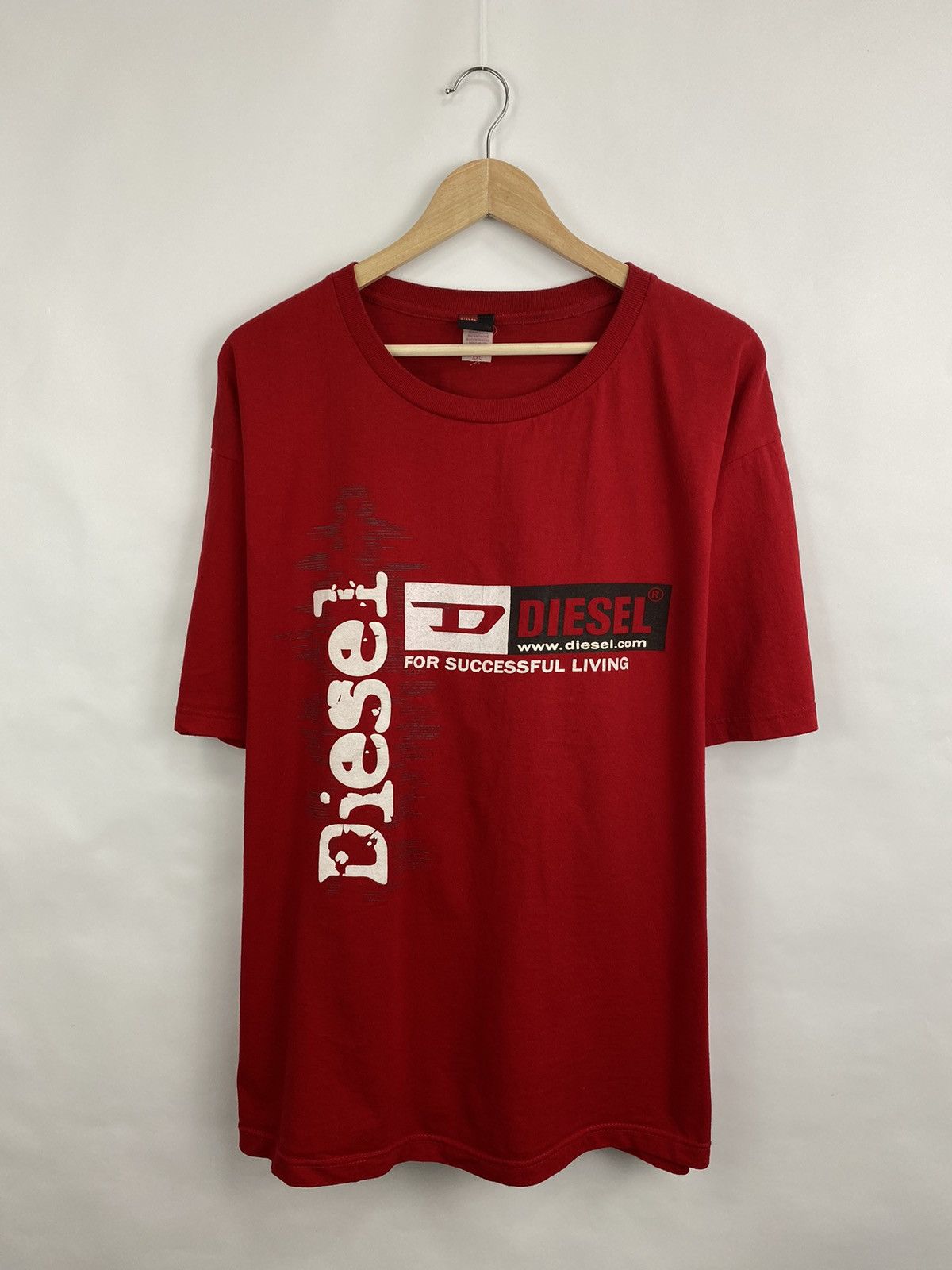 Diesel 🇺🇸 Vintage 90s Diesel Big logo T-Shirt Retro Rare Y2K Hype Size US XXL / EU 58 / 5 - 3 Thumbnail