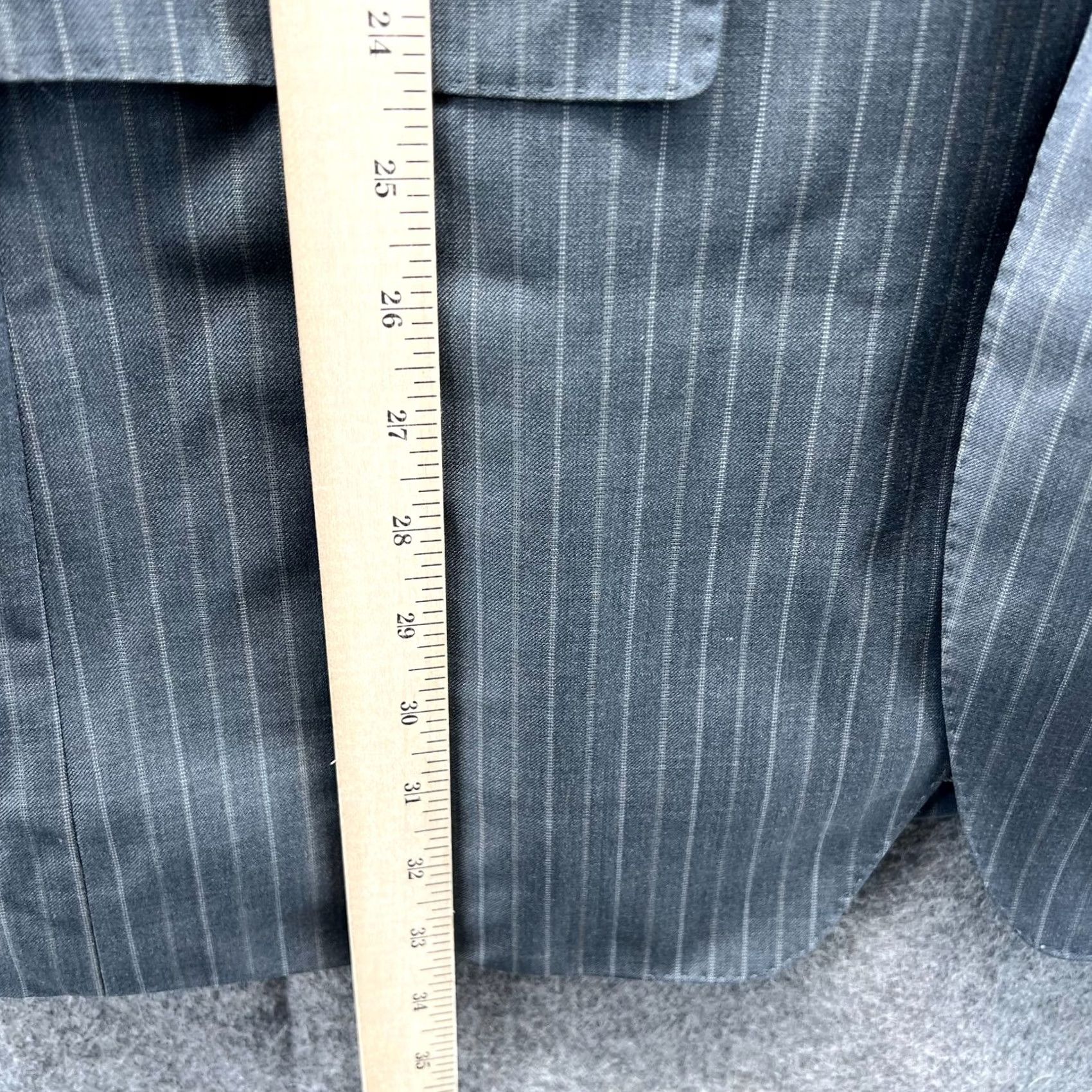 Vintage Jhane Barnes Blazer Men 44L Gray Wool 2 Button Notch Lapel Single-Breasted Sport Coat Jacket Long Tailored Vintage: No Boys, Girls, etc. Size 44R - 6 Thumbnail