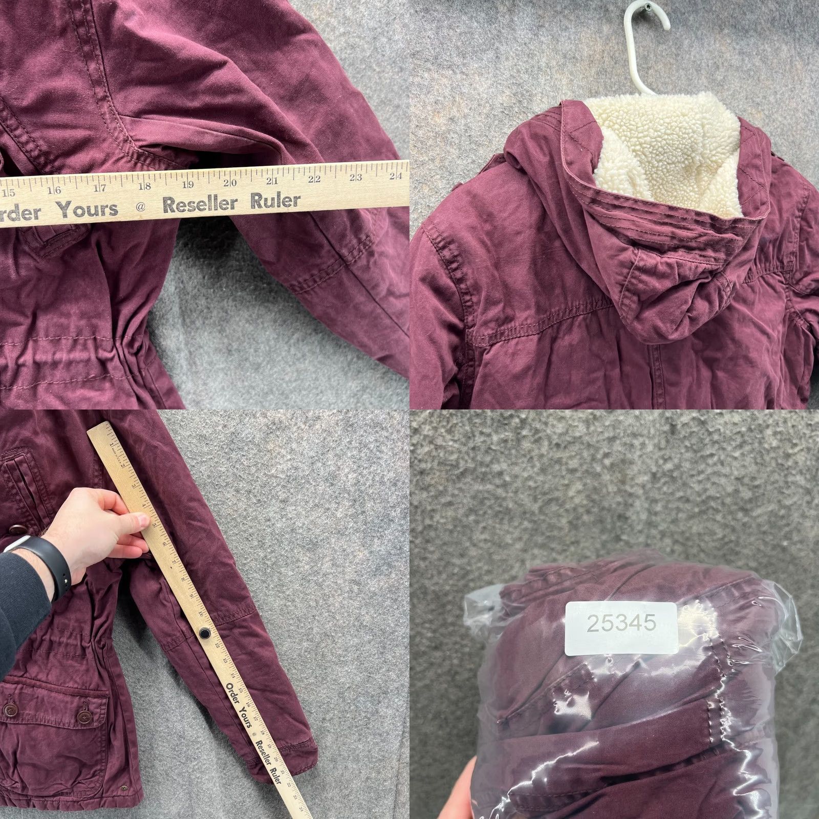 American Eagle Outfitters VINTAGE American Eagle Jacket Women Small Purple Military Fied Fur Cotton Winter Sherpa Size S / US 4 / IT 40 - 8 Thumbnail