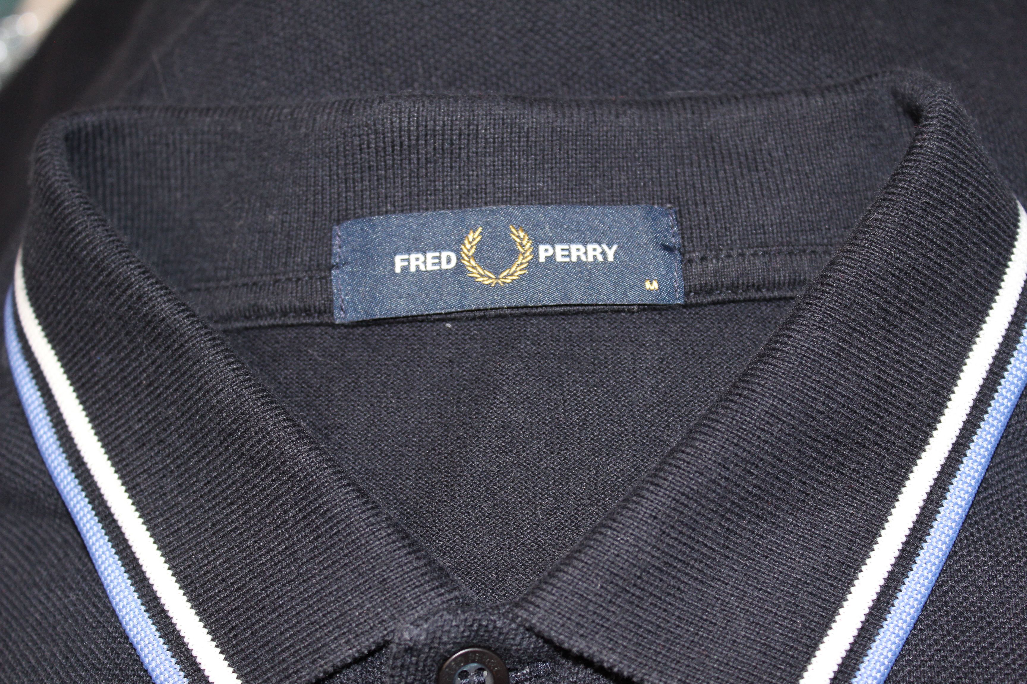Fred Perry Fred Perry Short Sleeve Blue White Polo Shirt Size US M / EU 48-50 / 2 - 6 Thumbnail