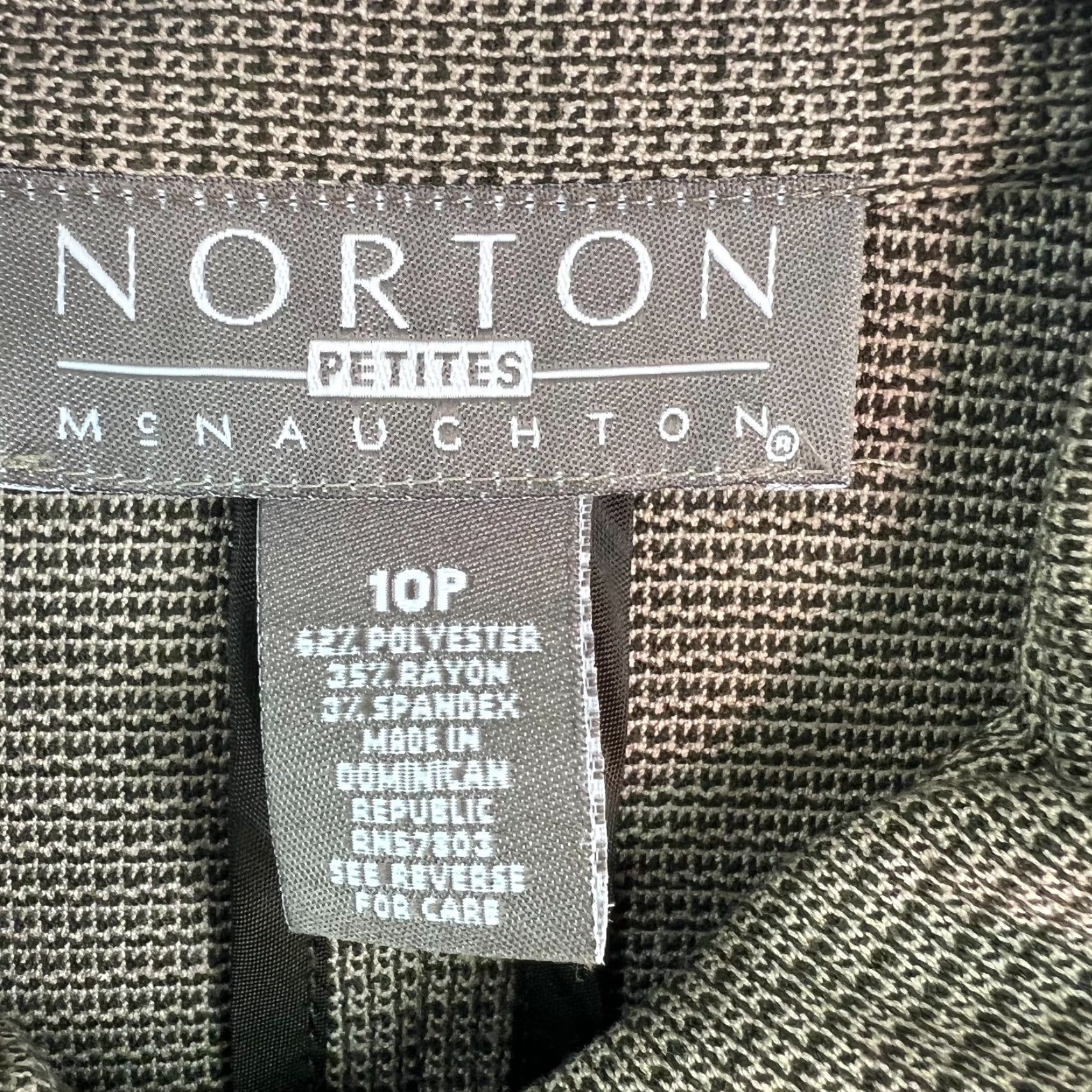 Vintage Norton McNaughton Blazer Jacket 10P Womens Collared Button Front Long Sleeves Tan Brown Solid Classic Casual Knit? Size L / US 10 / IT 46 - 5 Thumbnail