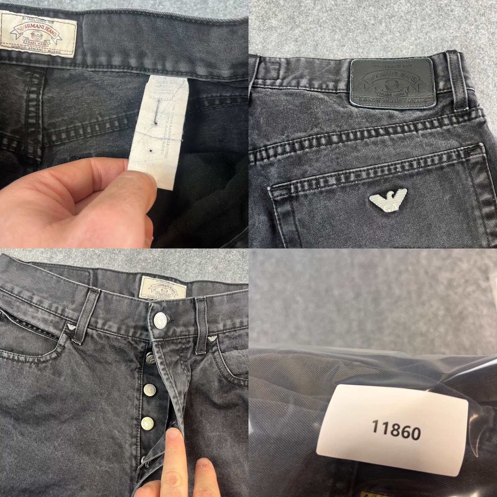 Vintage VINTAGE Armani Jeans Jeans Regular 31 32 Dark Grey Armani Jeans Mens Straight 5-Pocket Denim Jeans Size US 31 - 8 Thumbnail