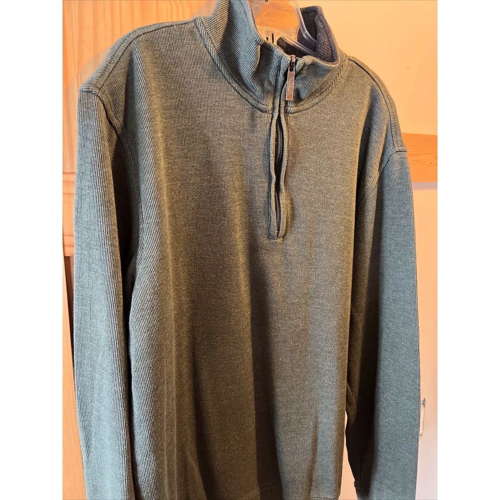 Van Heusen Van Heusen Men’s M Green LS 1/4 Zip Cotton Blend Sweater Size US M / EU 48-50 / 2 - 5 Thumbnail