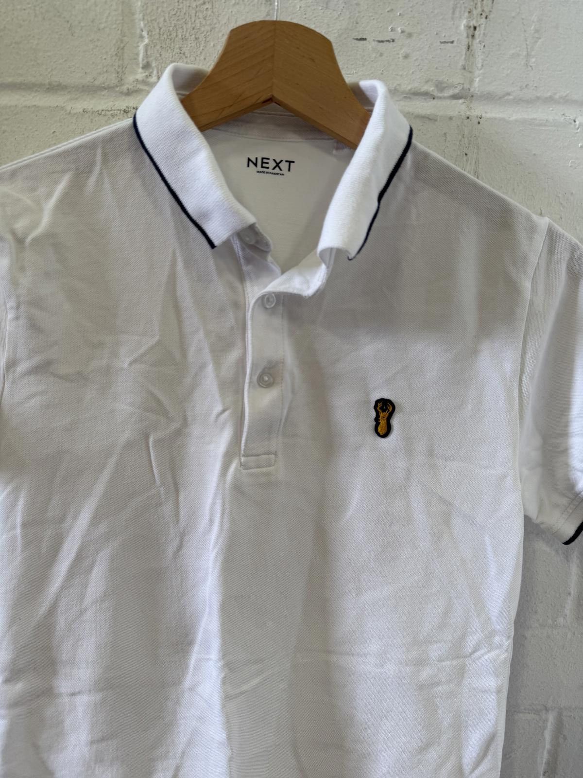 NEXT NEXT White Polo Shirt with Contrast Trim Size US XXS / EU 40 - 2 Thumbnail