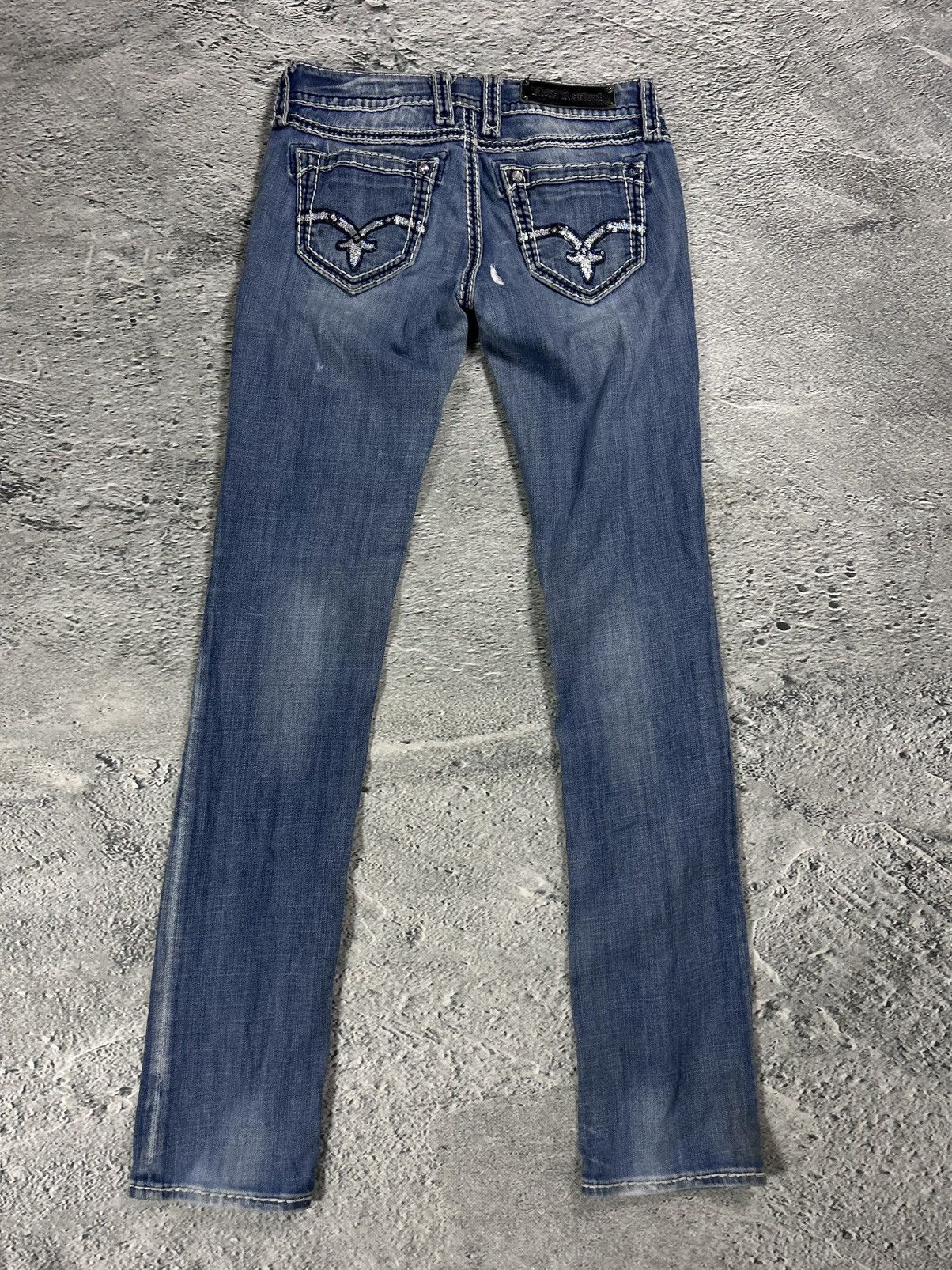 Rock Revival Rock Revival rhinestone glitter jeans Y2K flared denisa Size 29" - 1 Thumbnail