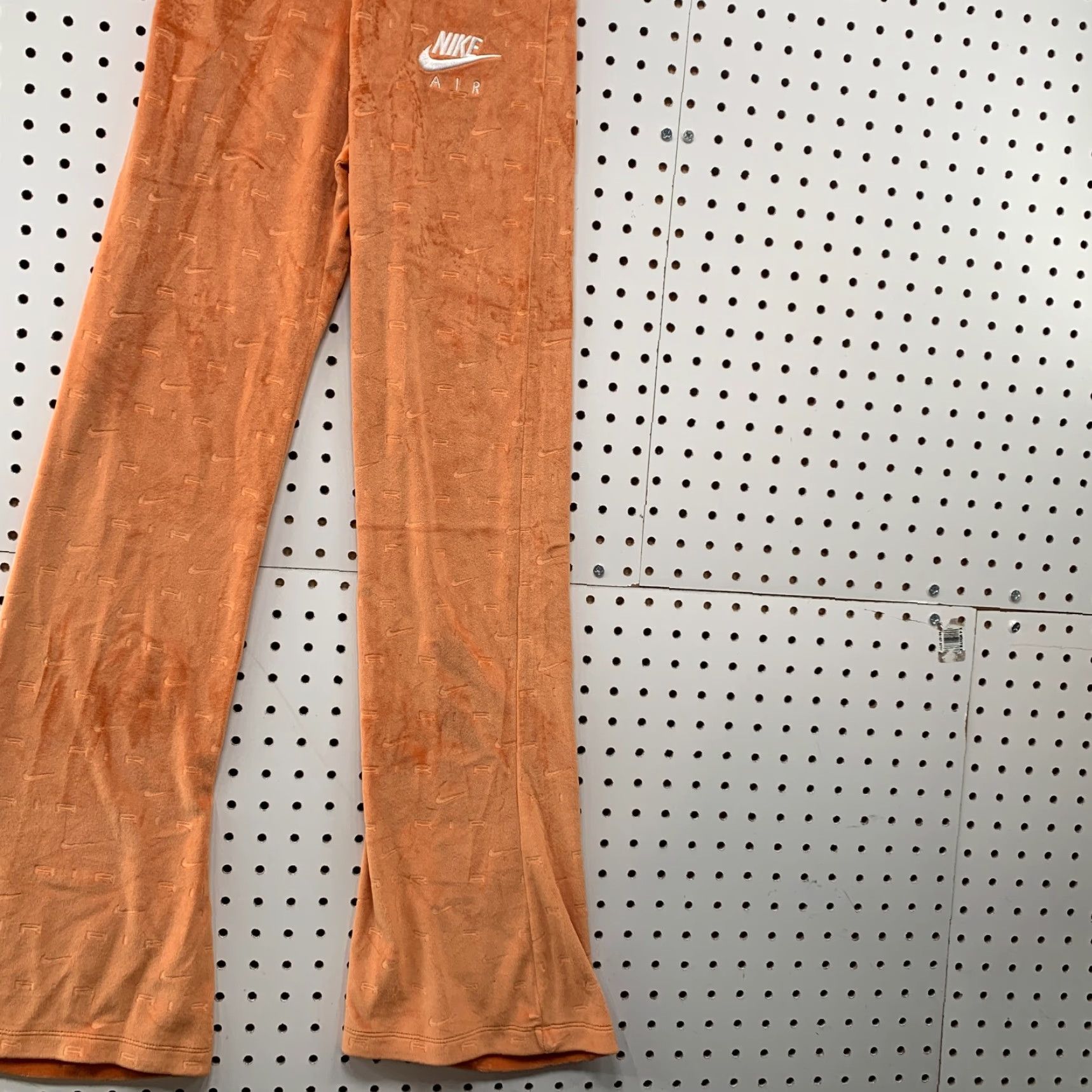 Nike Nike Sweatpants Womens XS AOP Swoosh Orange Velvet 23x30 Flared Size 26" / US 2 / IT 38 - 4 Thumbnail