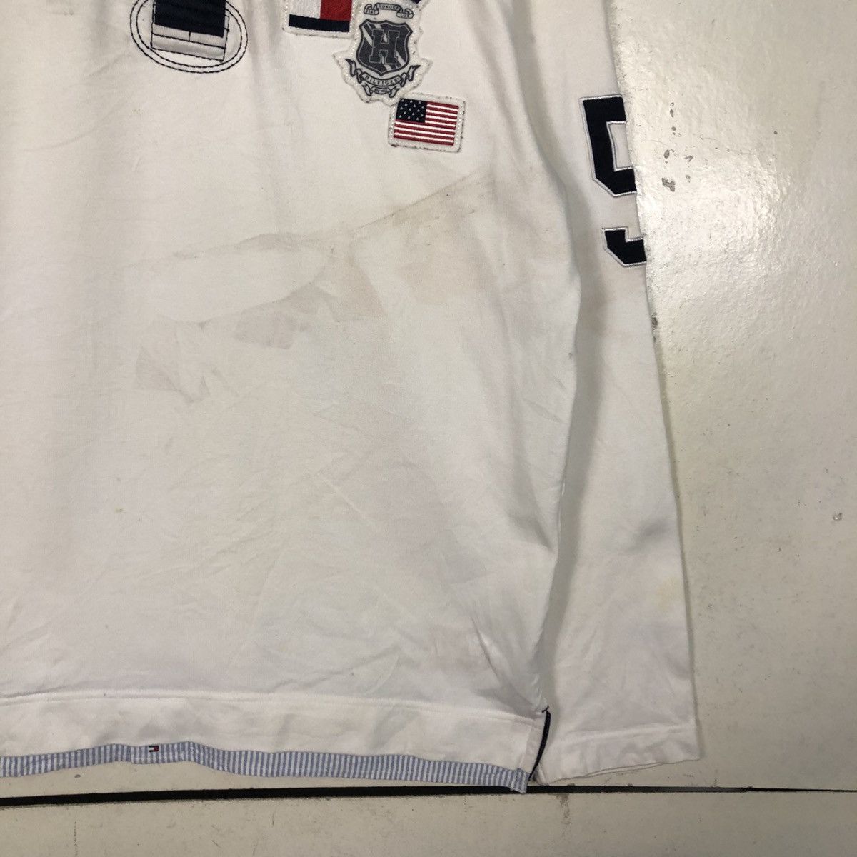 Japanese Brand 📌Vintage Collar Sweatshirt Tommy Hilfiger Big Logo Size US XL / EU 56 / 4 - 7 Thumbnail
