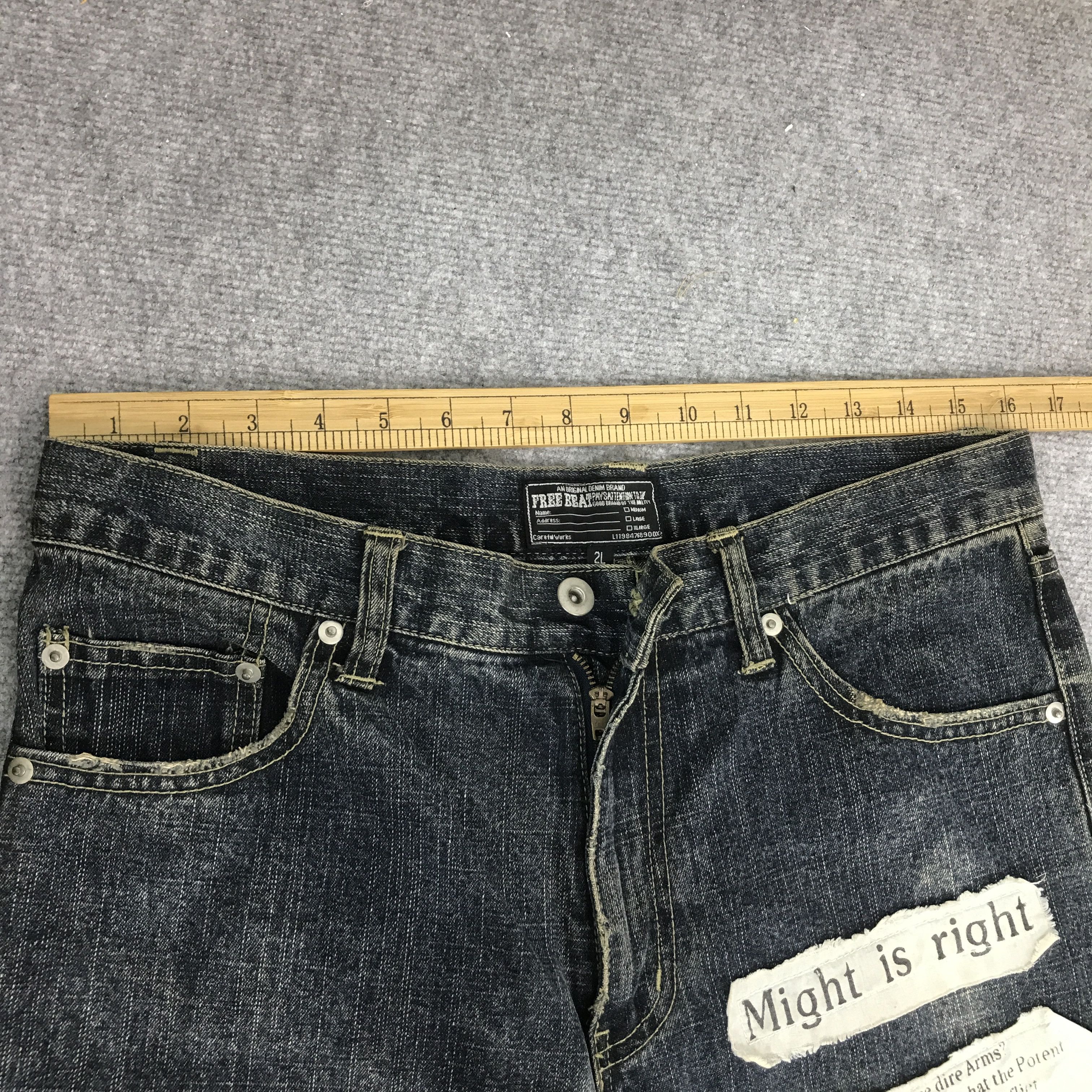 Japanese Brand JAPAN BRAND PUNK FREE BEAT DENIM PANTS K54B14 Size US 32 / EU 48 - 7 Thumbnail