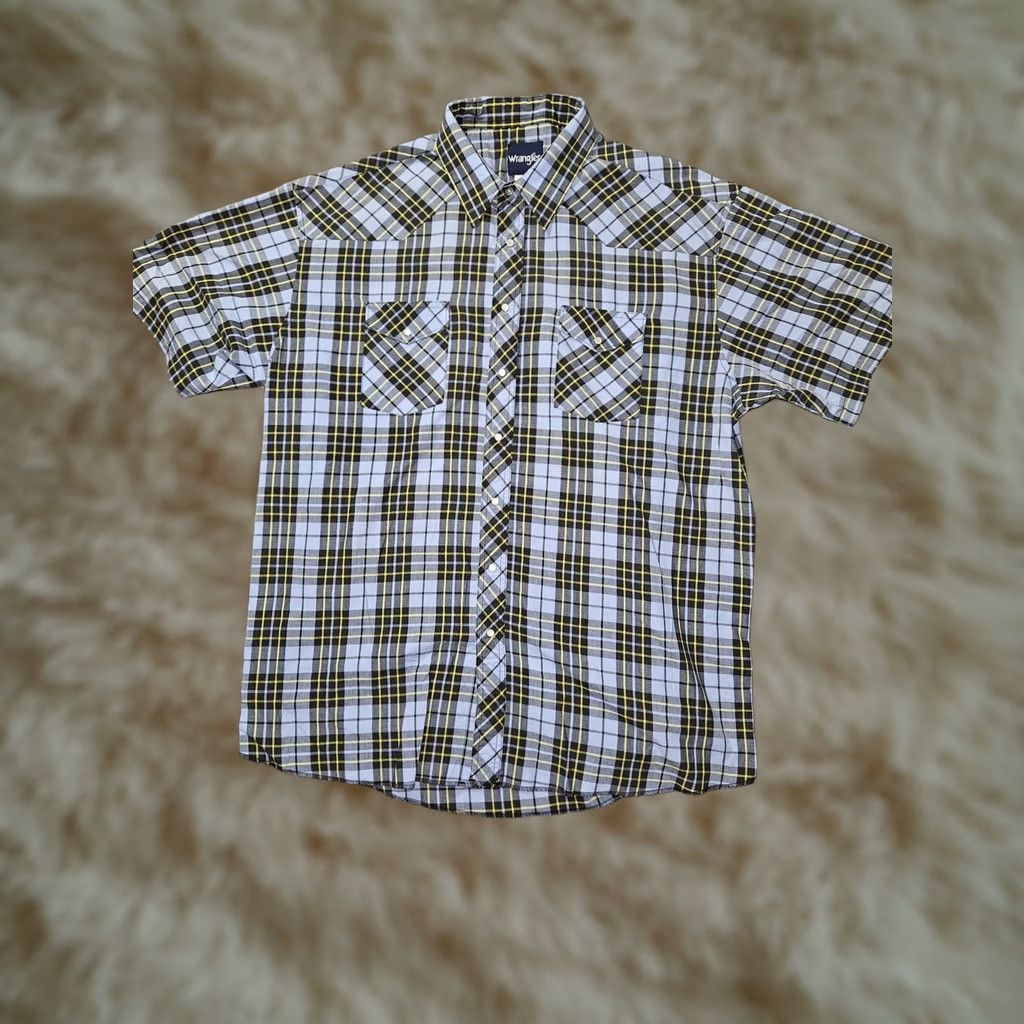 Wrangler Wrangler Shirt Mens 2XL Blue Plaid Western Pearl Snap Short Sleeve Casual Size US XXL / EU 58 / 5 - 1 Thumbnail