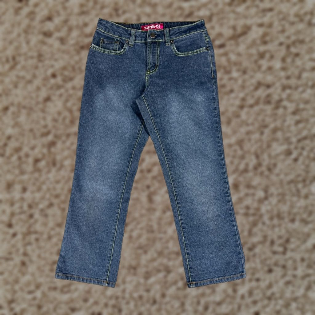 Denime Zana Di Jeans Womens 3 Blue Denim Medium Wash Crop Straight Stretch Size 26" / US 2 / IT 38 - 1 Thumbnail