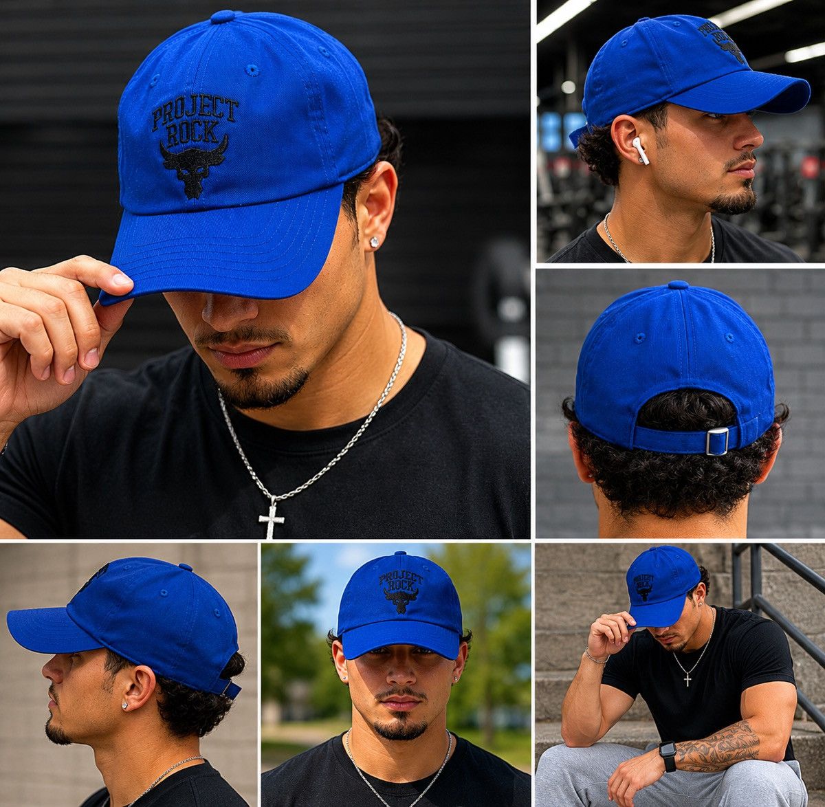 Under Armour Under Armour Project Rock Blue Strapback Hat Size ONE SIZE - 2 Thumbnail