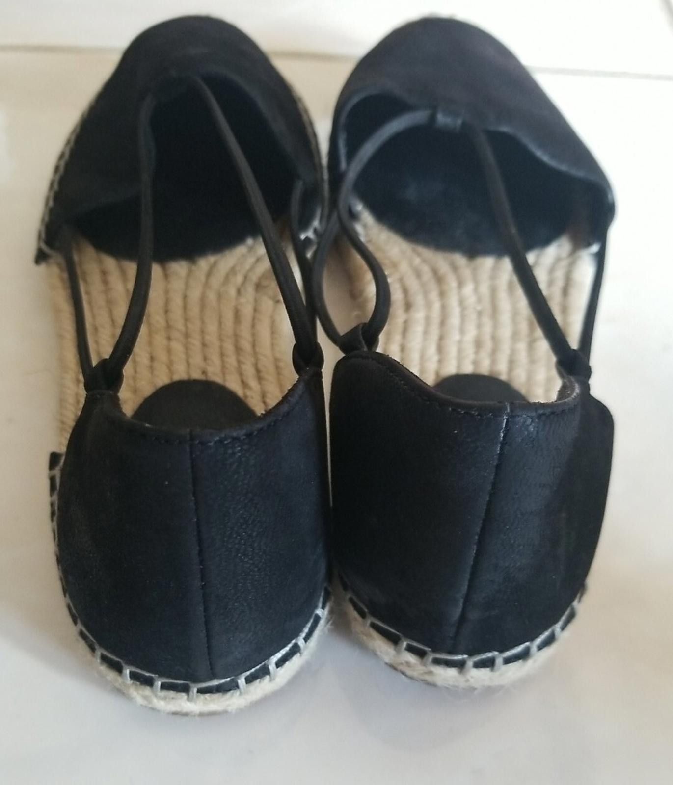 Eileen Fisher Eileen Fisher Women's 6.5 Black Leather Espadrilles Size US 6.5 / IT 36.5 - 3 Thumbnail