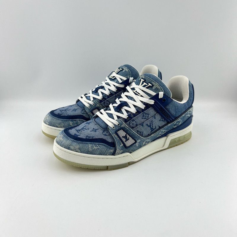 Louis Vuitton Louis Vuitton Blue Denim Low-Top Sneakers 0089 Size US 8 / EU 41 - 1 Thumbnail
