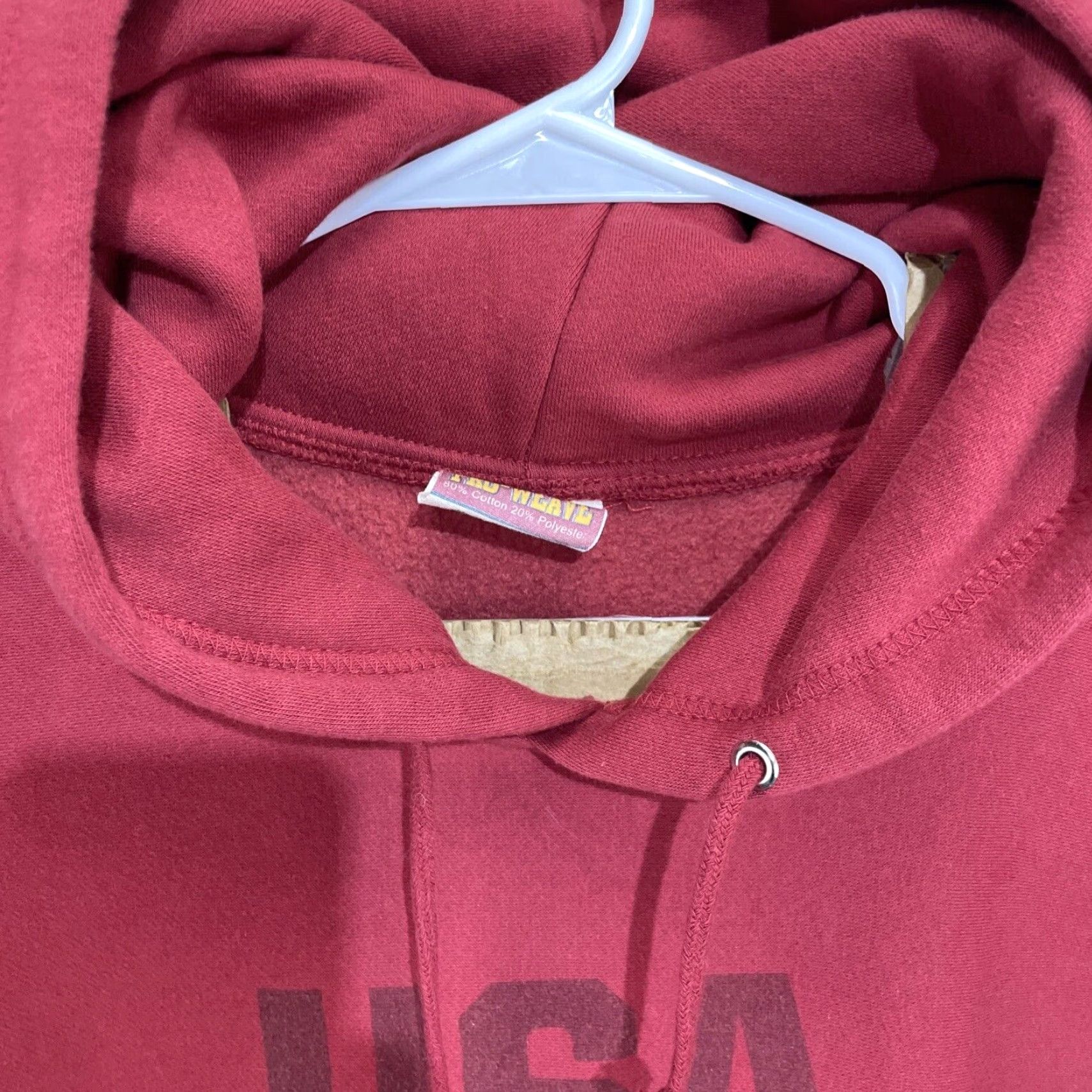 Logo 7 VINTAGE MV SPORT PRO WEAVE USA OLYMPIC Logo Red Pullover Hooded Sweatshirt XL Men Size US XL / EU 56 / 4 - 3 Thumbnail