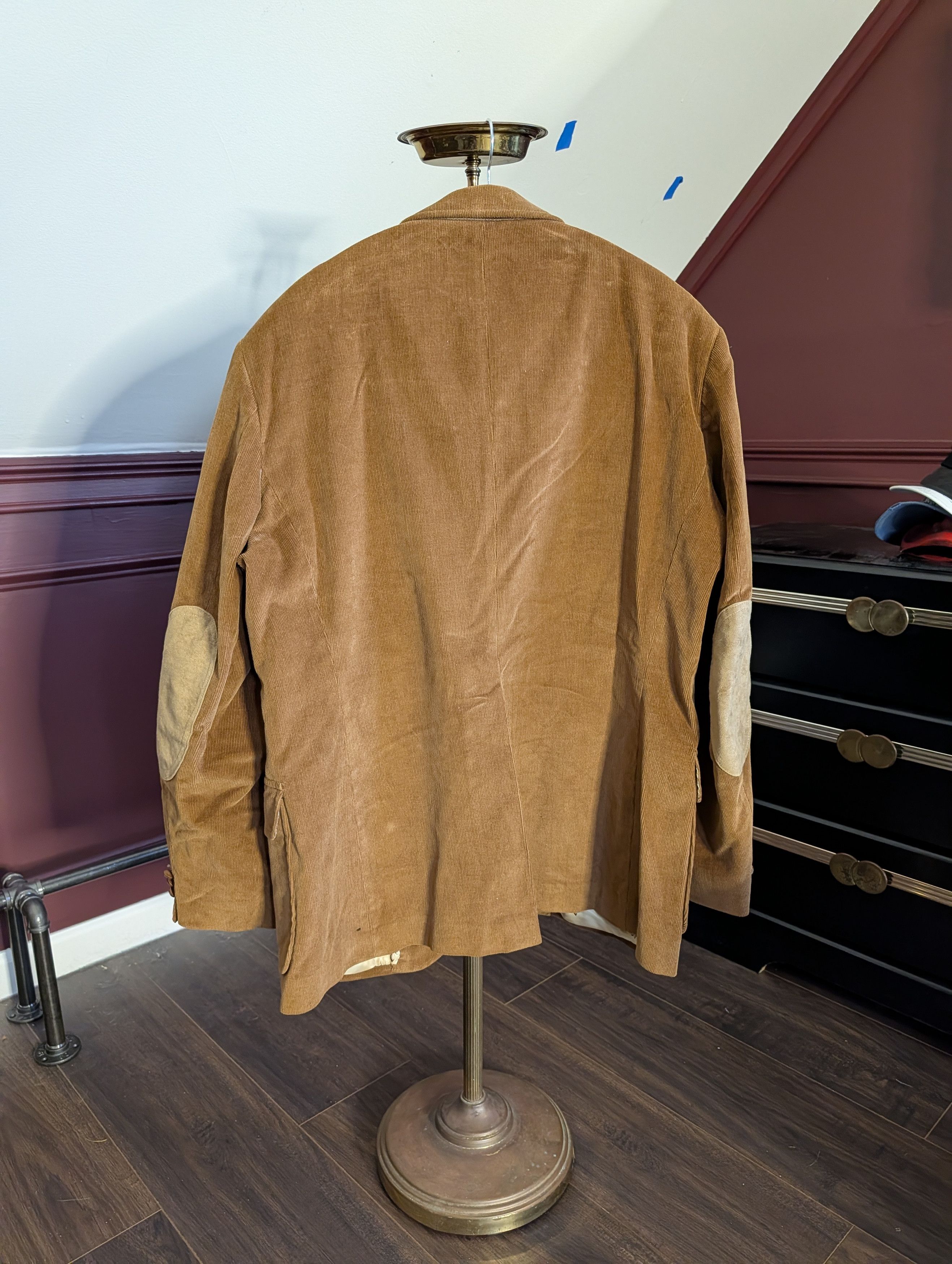 Japanese Brand KENTFIELD vtg corduroy elbow patch suede jacket fleur de lis Size 42R - 6 Thumbnail