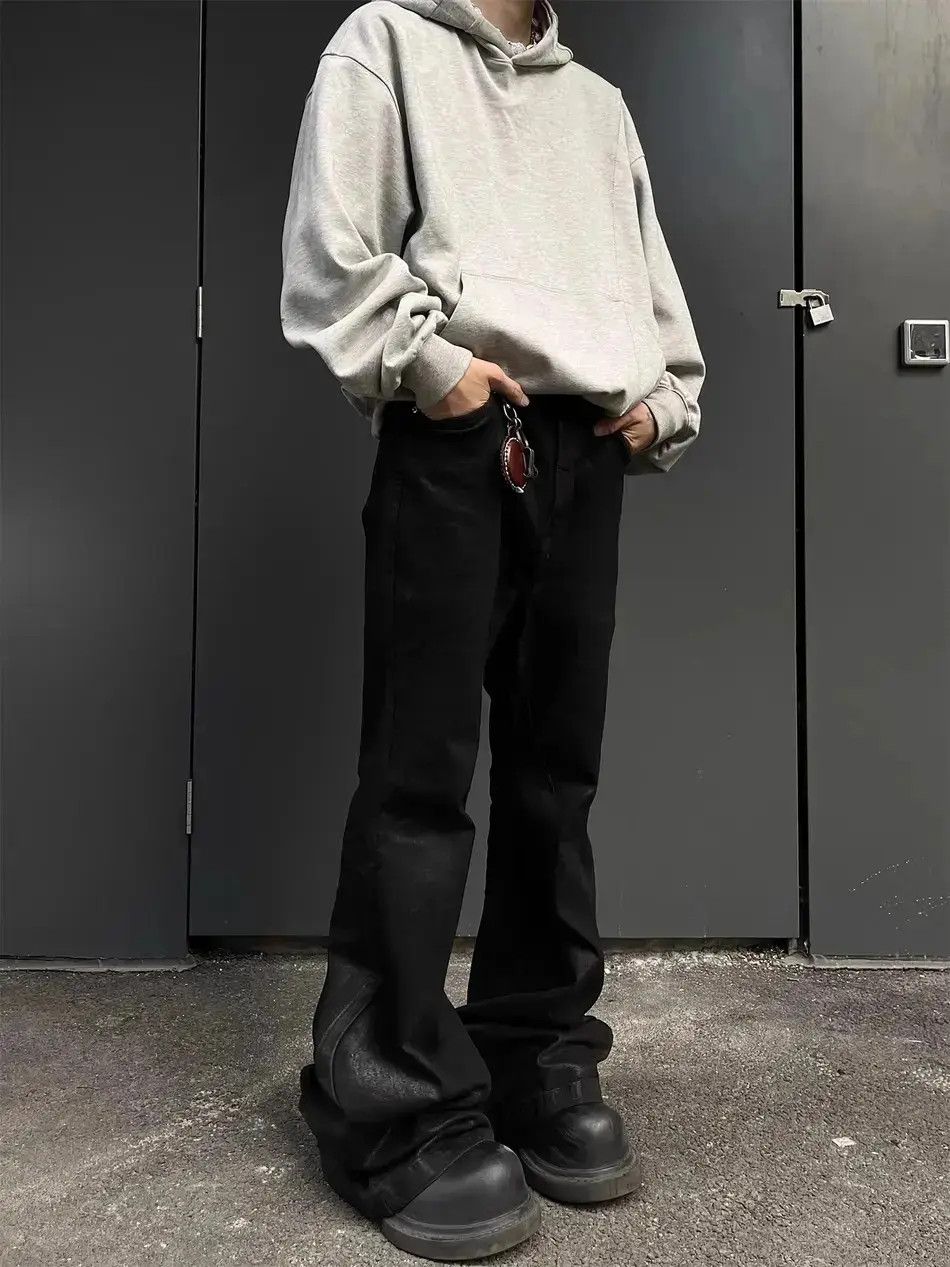Japanese Brand Black glue coated waxed jeans Size US 32 / EU 48 - 3 Thumbnail