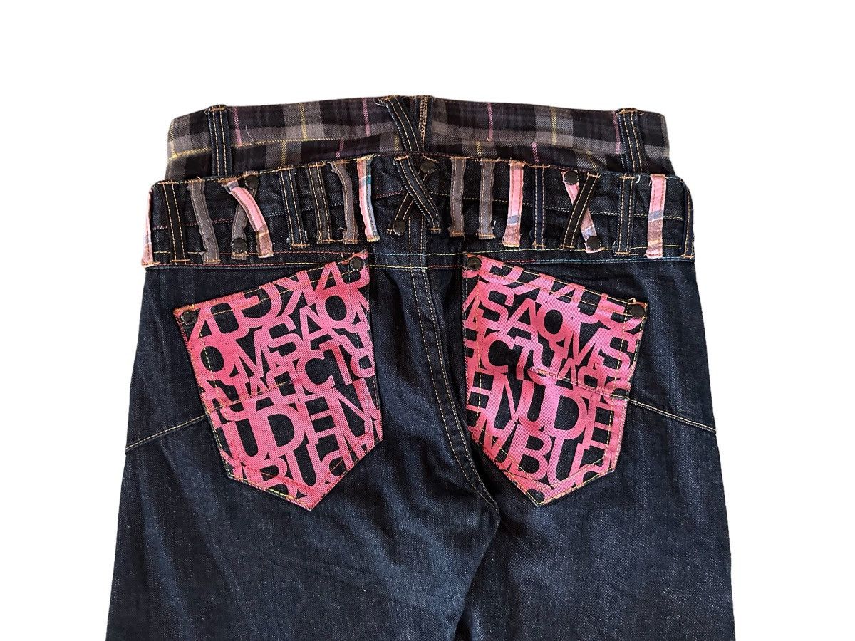 Le Grande Bleu (L.G.B.) Double Waist Punk Zipper Denim Jeans Size US 31 - 5 Thumbnail