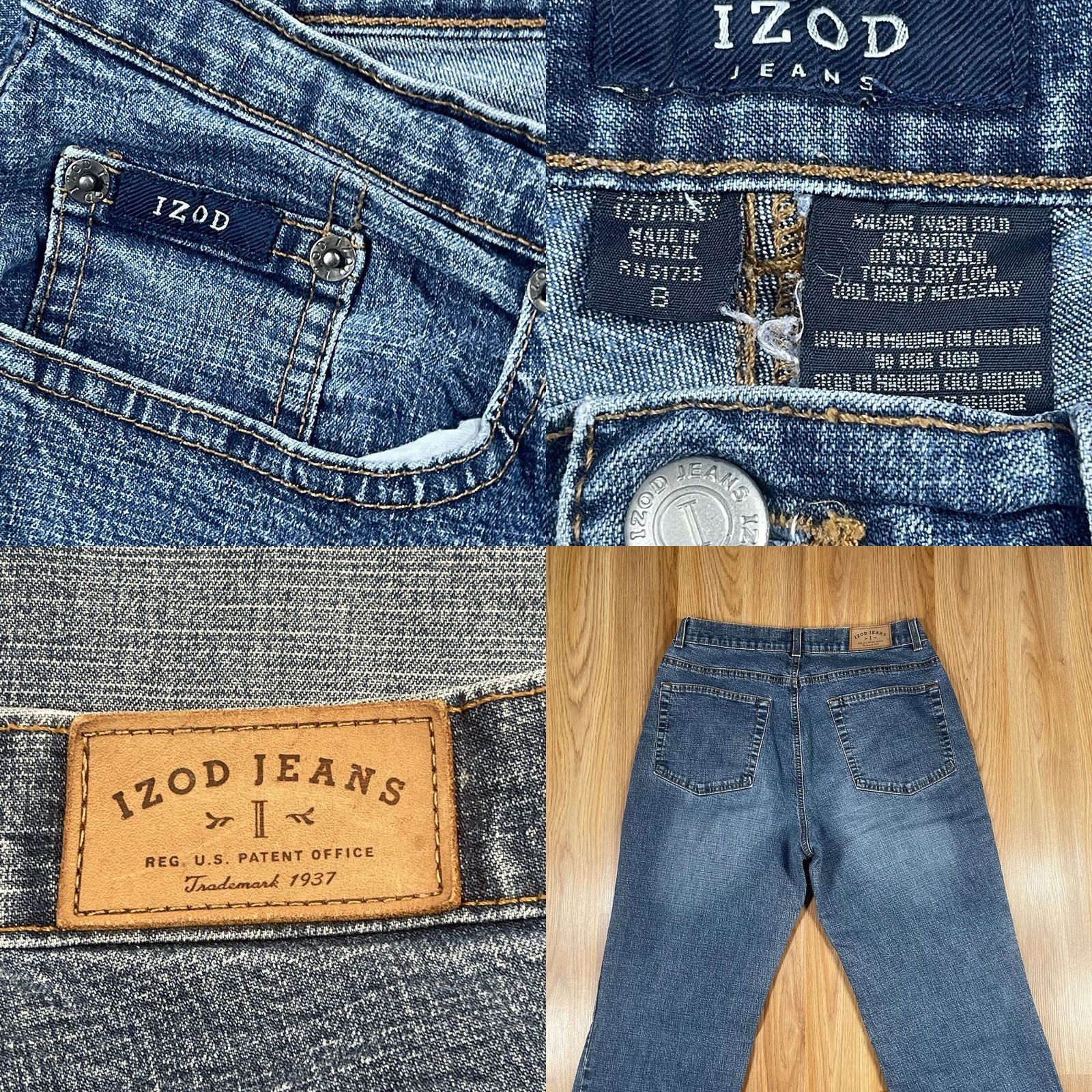 Izod IZOD Jeans Womens 8 Straight Leg High Rise Blue Denim Cotton Spandex Size 30" / US 8 / IT 44 - 9 Thumbnail