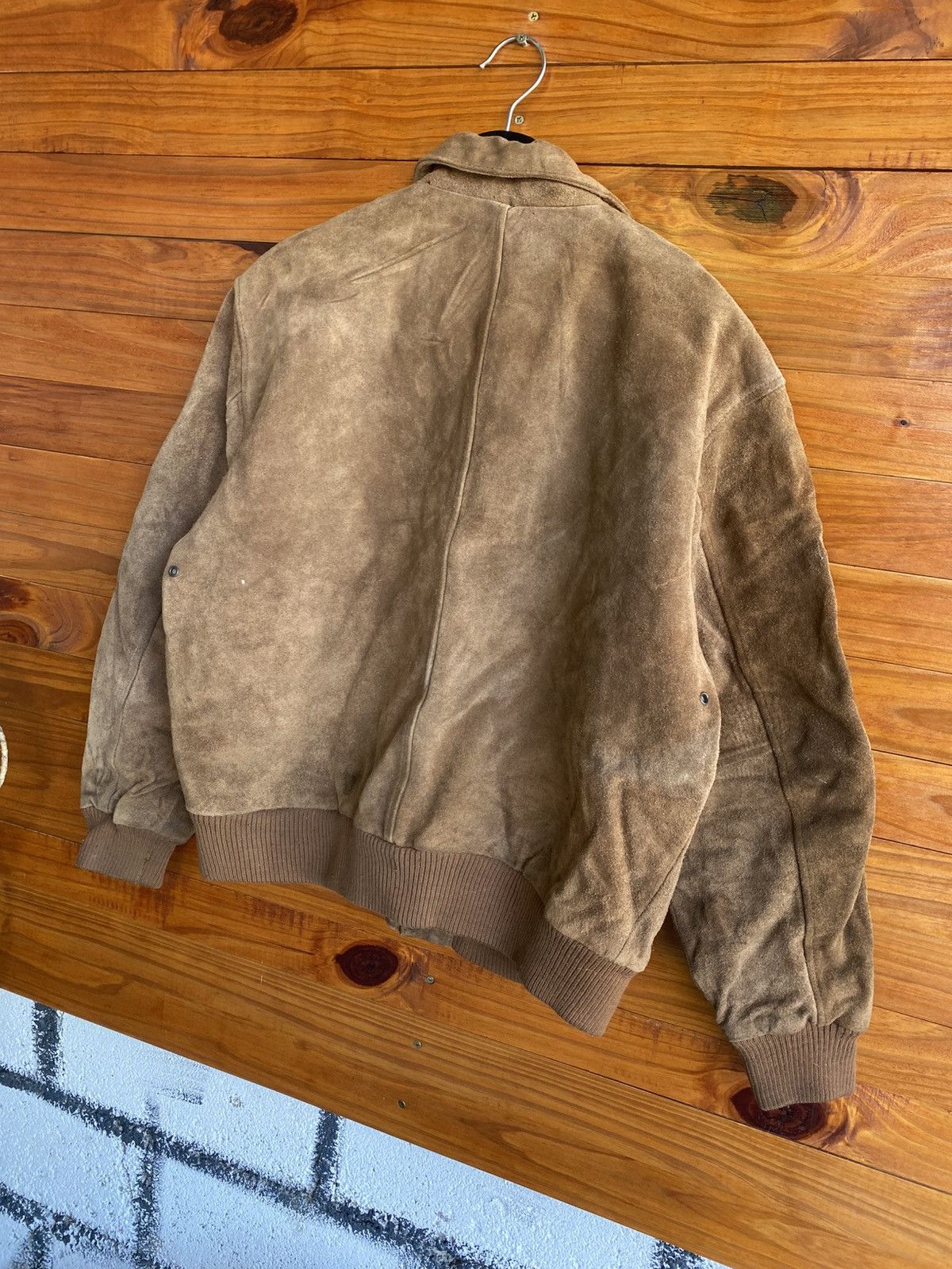Vintage Vintage 90s Alexis Star Suede Leather Bomber Jacket Size US L / EU 52-54 / 3 - 15 Thumbnail