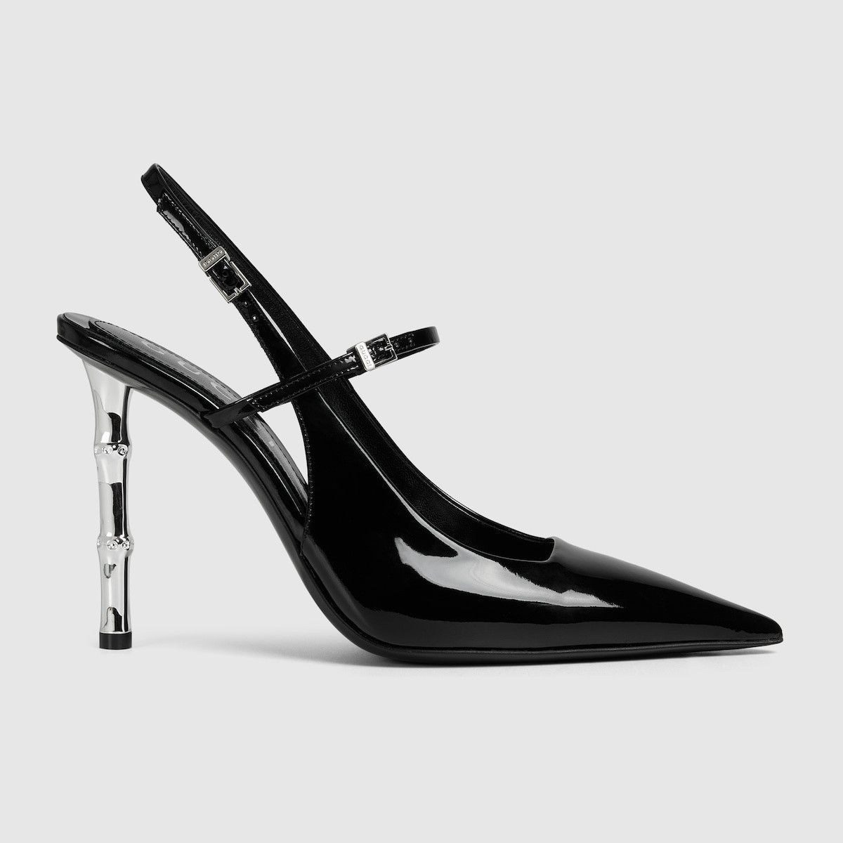 oc11z1025 Slingback Pumps With Bamboo Heels in Black