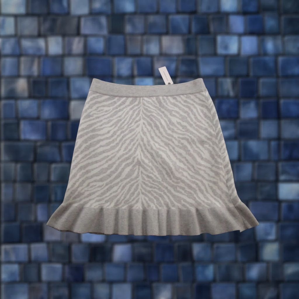 Anthropologie Anthropologie Dolan Left Coast Collection Zebra Ruffled Hem Skirt Sz L NEW Read Size 36" / US 14 / IT 50 - 1 Thumbnail