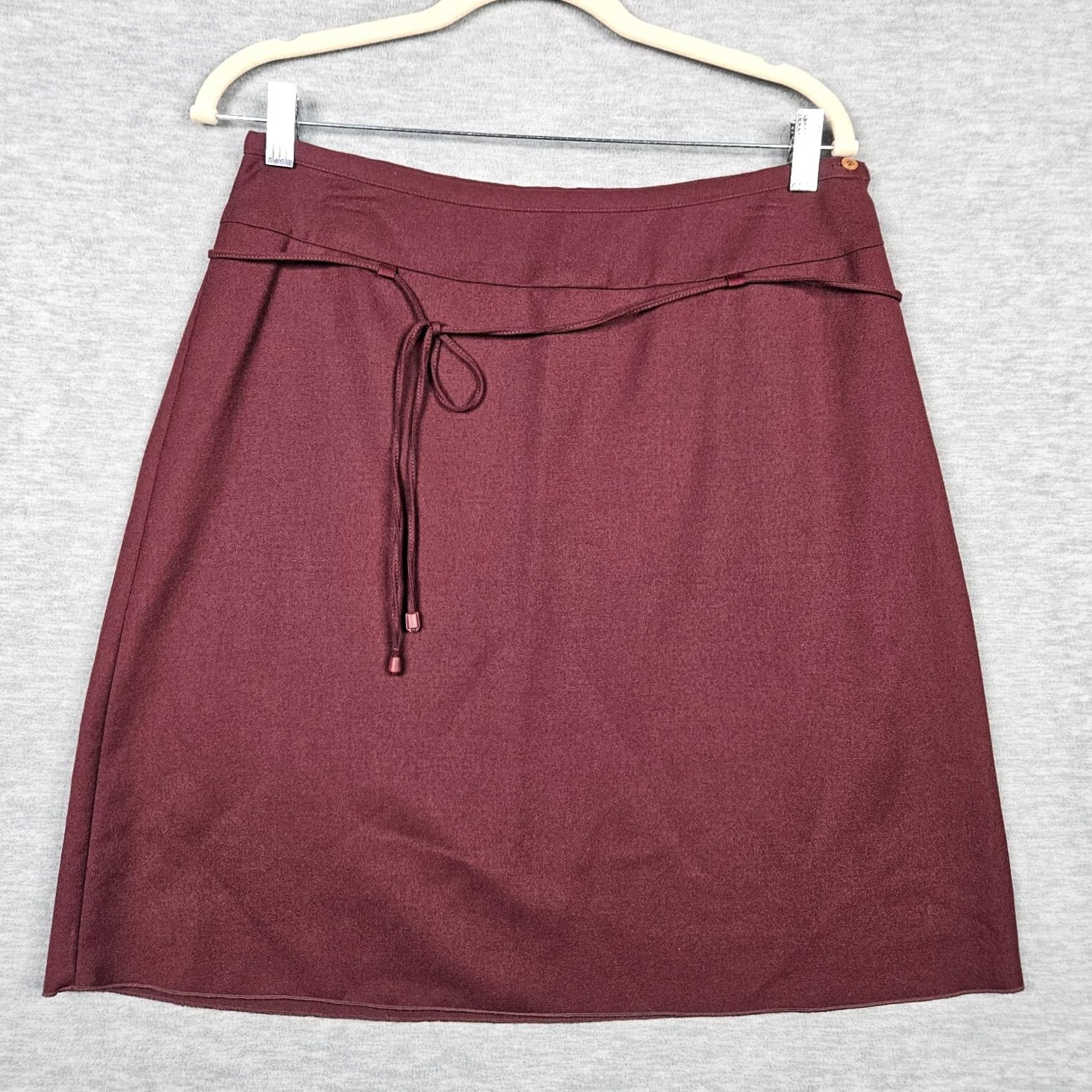 United Colors Of Benetton UNITED COLORS OF BENETTON Women Mini Wool Skirt Size 46 Red Colorful Solid Short 90s? No Size 32" / US 10 / IT 46 - 2 Thumbnail