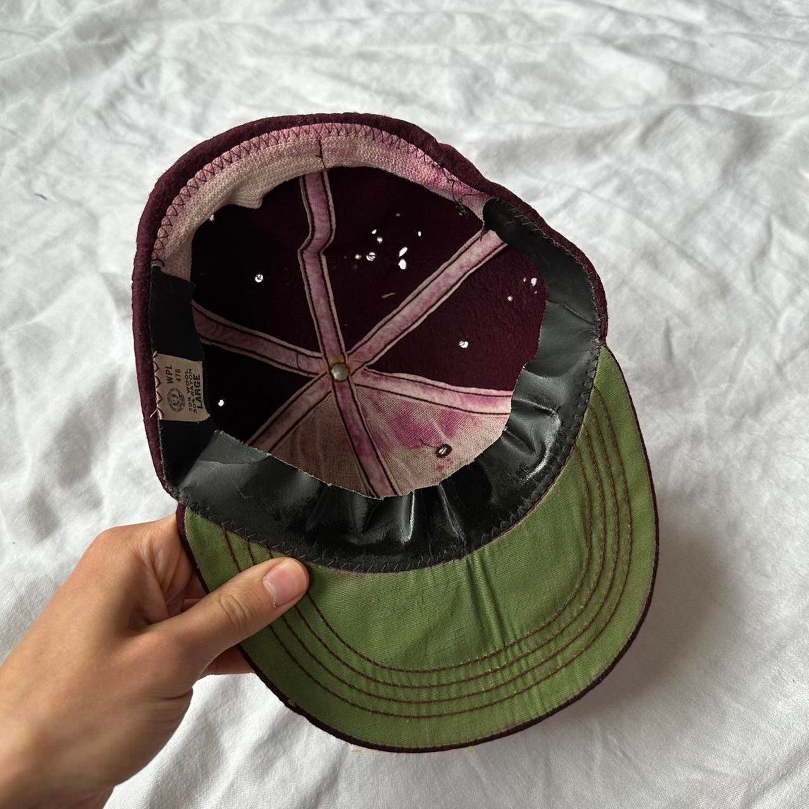 Vintage Vintage 60s Felt Burgundy Wool Baseball Cap Hat Size ONE SIZE - 6 Thumbnail
