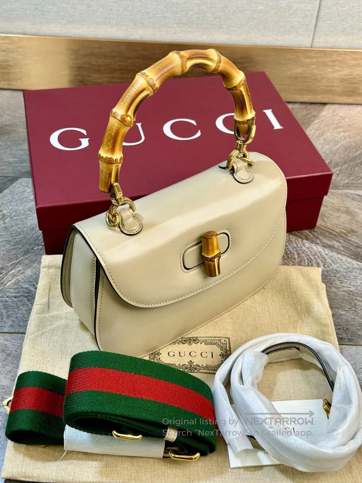 Gucci Gucci 1947 Oatmeal Bamboo Bag. Size ONE SIZE - 3 Thumbnail