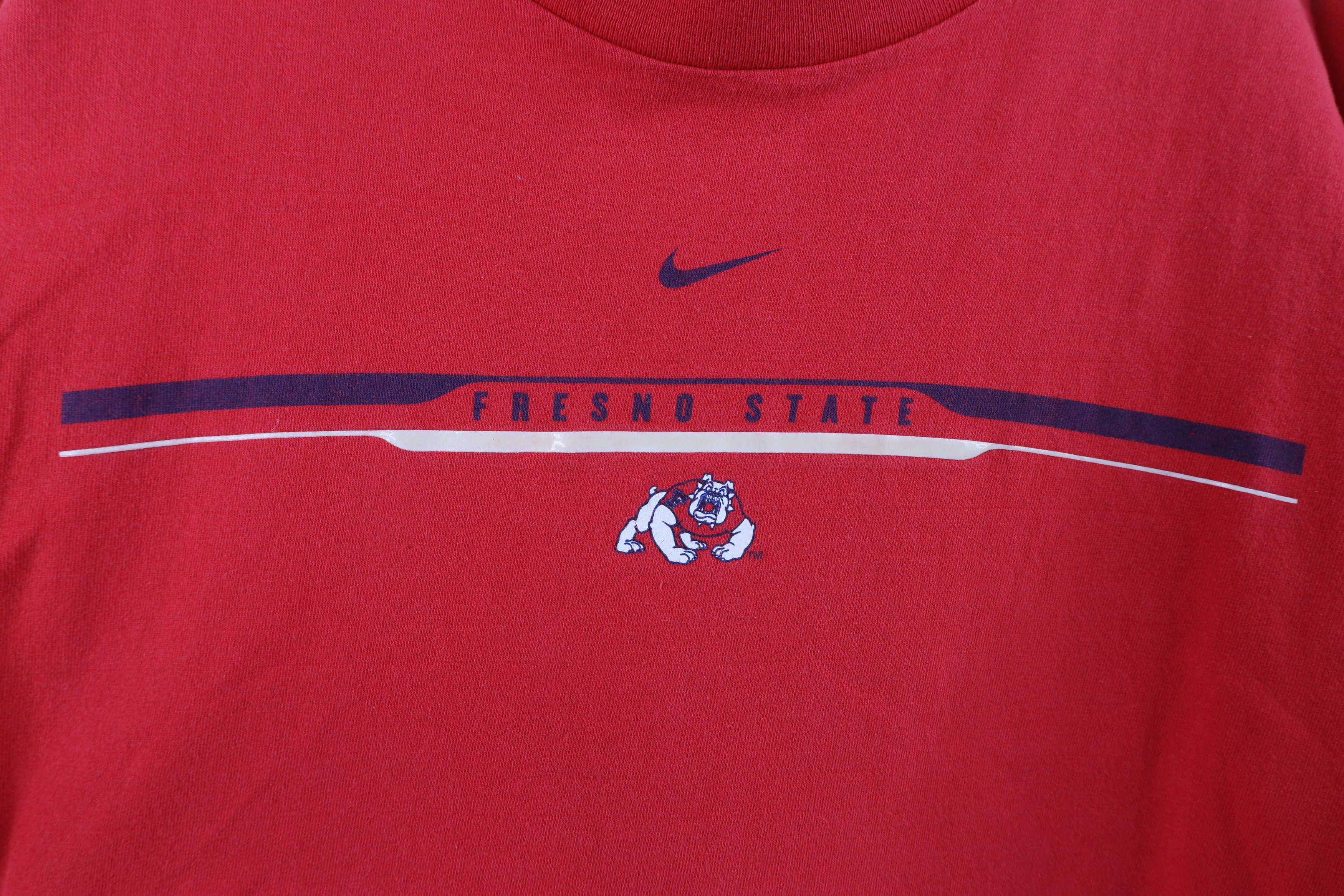 Nike × Vintage Vintage Nike Swoosh Fresno State Long Sleeve T-Shirt Red Size US M / EU 48-50 / 2 - 4 Thumbnail