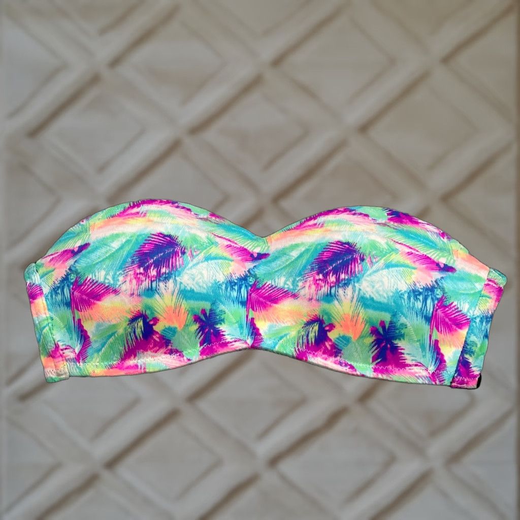 Victoria's Secret Victoria's Secret Swimwear Bikini Top Bandeau Womens XS Pink Multi Colorblock Size XS / US 0-2 / IT 36-38 - 1 Thumbnail