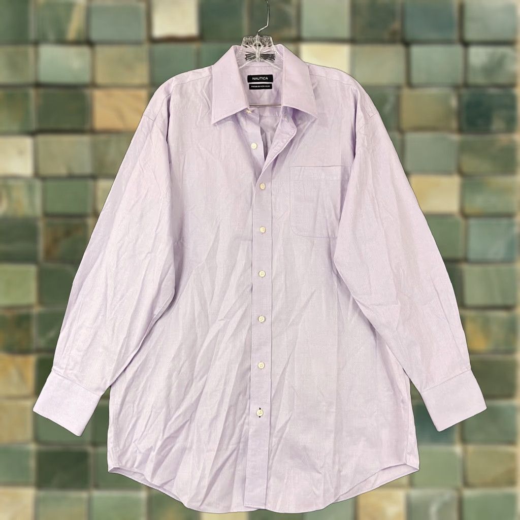 Nautica VINTAGE not specified; assume Nautica is relevant. Nautica Shirt Men 16 32/33 Purple Long Sleeve Button-Down Collared 16 32/33 Purple Mens Size 16 Size US L / EU 52-54 / 3 - 1 Thumbnail