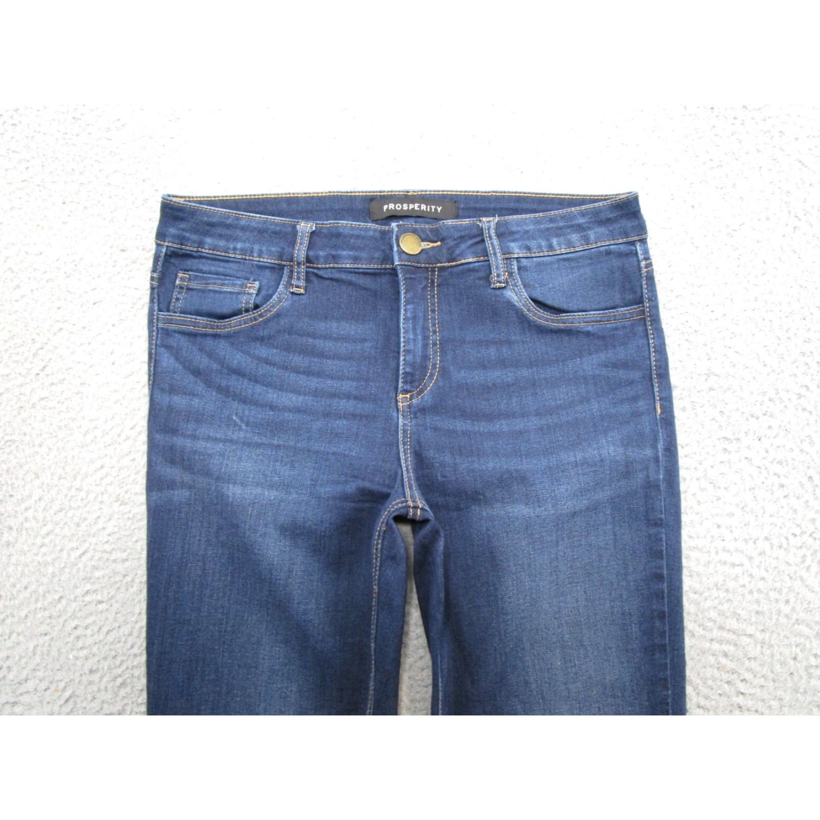 Denime Prosperity Dark Wash Skinny Ankle Stretch Denim Raw Hem Blue Jeans 30 Women Sized 30 Blue Prosperity Jeans Skinny Stretch Dark Wash Women 30 Size 30" / US 8 / IT 44 - 3 Thumbnail