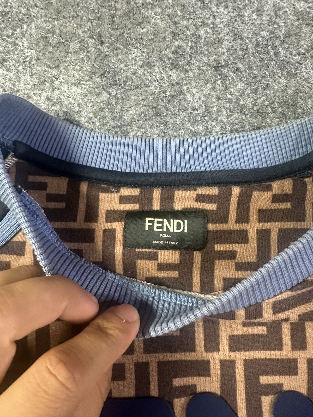 Fendi Authentic Fendi Roma Crewneck Sweatshirt Blue Cotton Size US XL / EU 56 / 4 - 4 Thumbnail