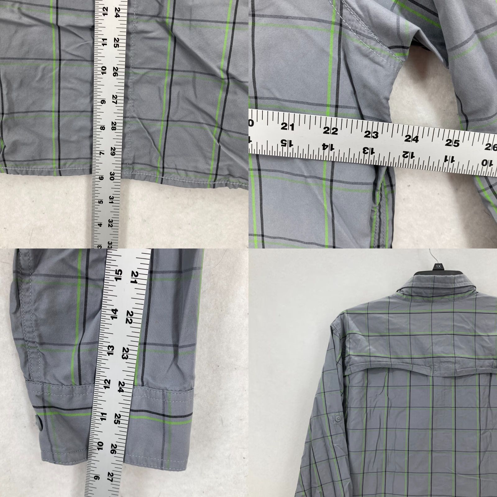 The North Face The North Face Mens XL Vented Fishing Shirt Gray Plaid Nylon Outdoors Camp Button-Up Short Sleeve? Size US XL / EU 56 / 4 - 8 Thumbnail