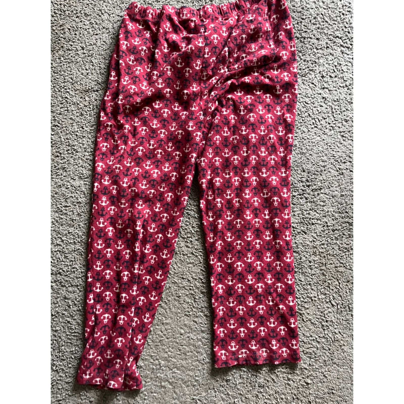 Nautica Nautica Pajama Pants Large Adult Maroon Sleepwear Pockets All Over Print Anchors Navy Blue Logo Brand Nautica Pant Pajama Color Maroon Size US 33 - 3 Thumbnail