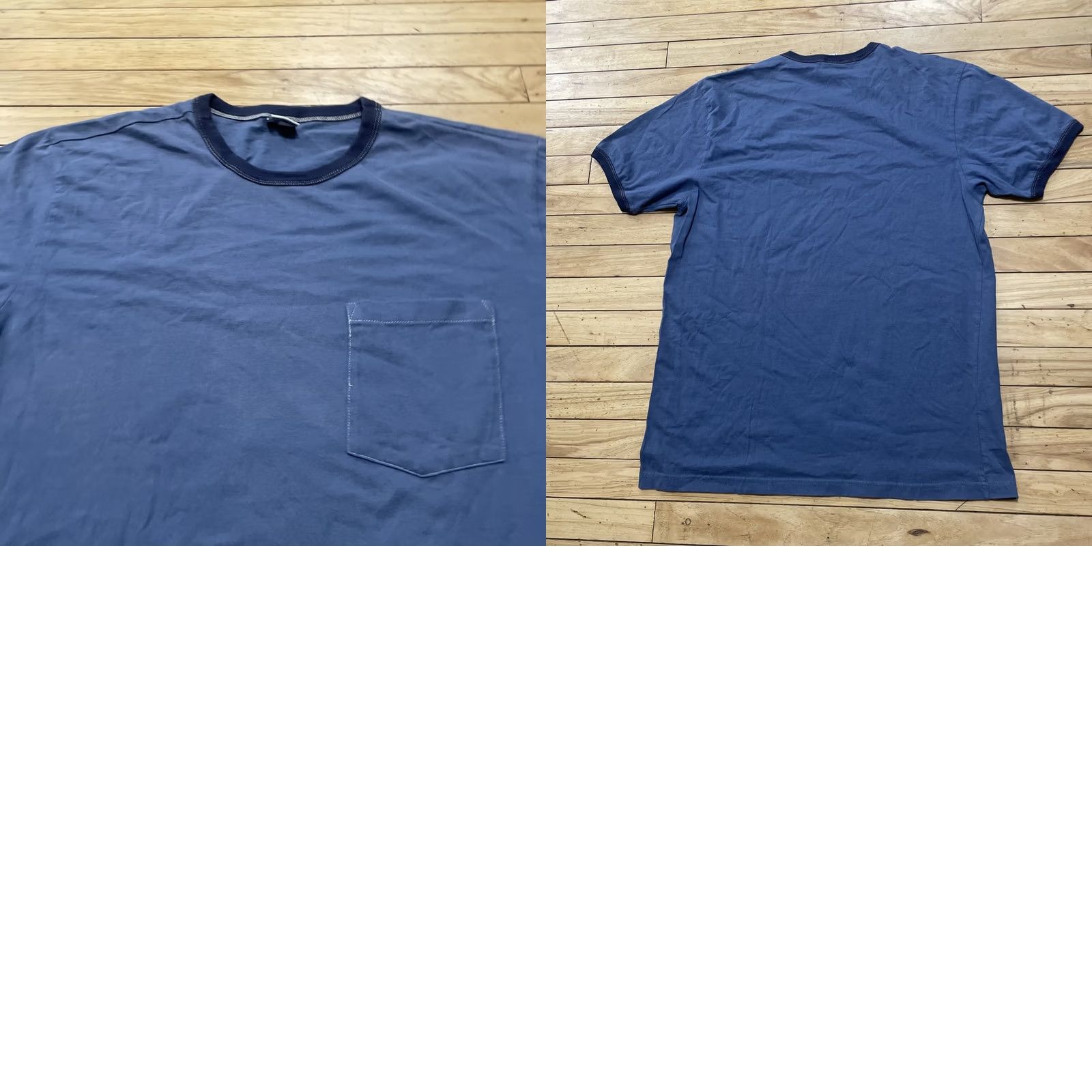 Old Navy VINTAGE Old Navy Shirt Men L Blue White Stitching Crew Neck Short Sleeve T-Shirt 90s USA Skater Preppy Beach Size US L / EU 52-54 / 3 - 11 Thumbnail