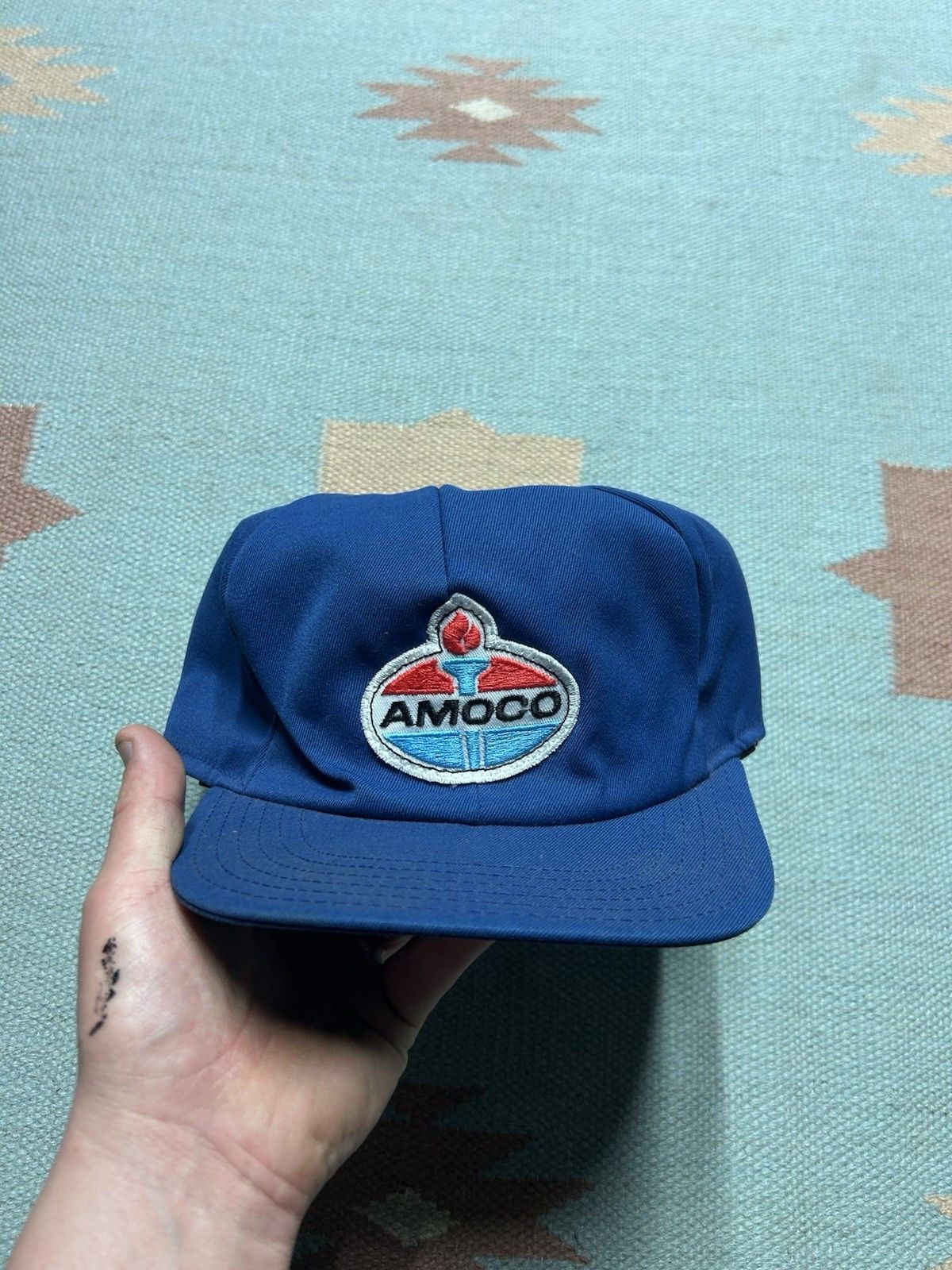 Vintage Vtg trapper hat ear flap Amoco employee uniform unito USA XL Size ONE SIZE - 2 Thumbnail