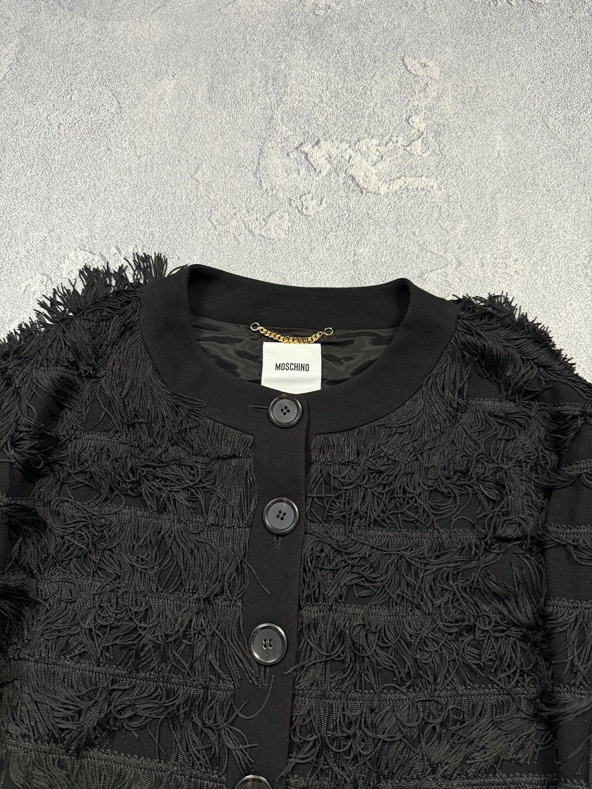 Moschino Moschino Black Jacket Fringe Cropped Blazer Size 40 Size M / US 6-8 / IT 42-44 - 2 Thumbnail