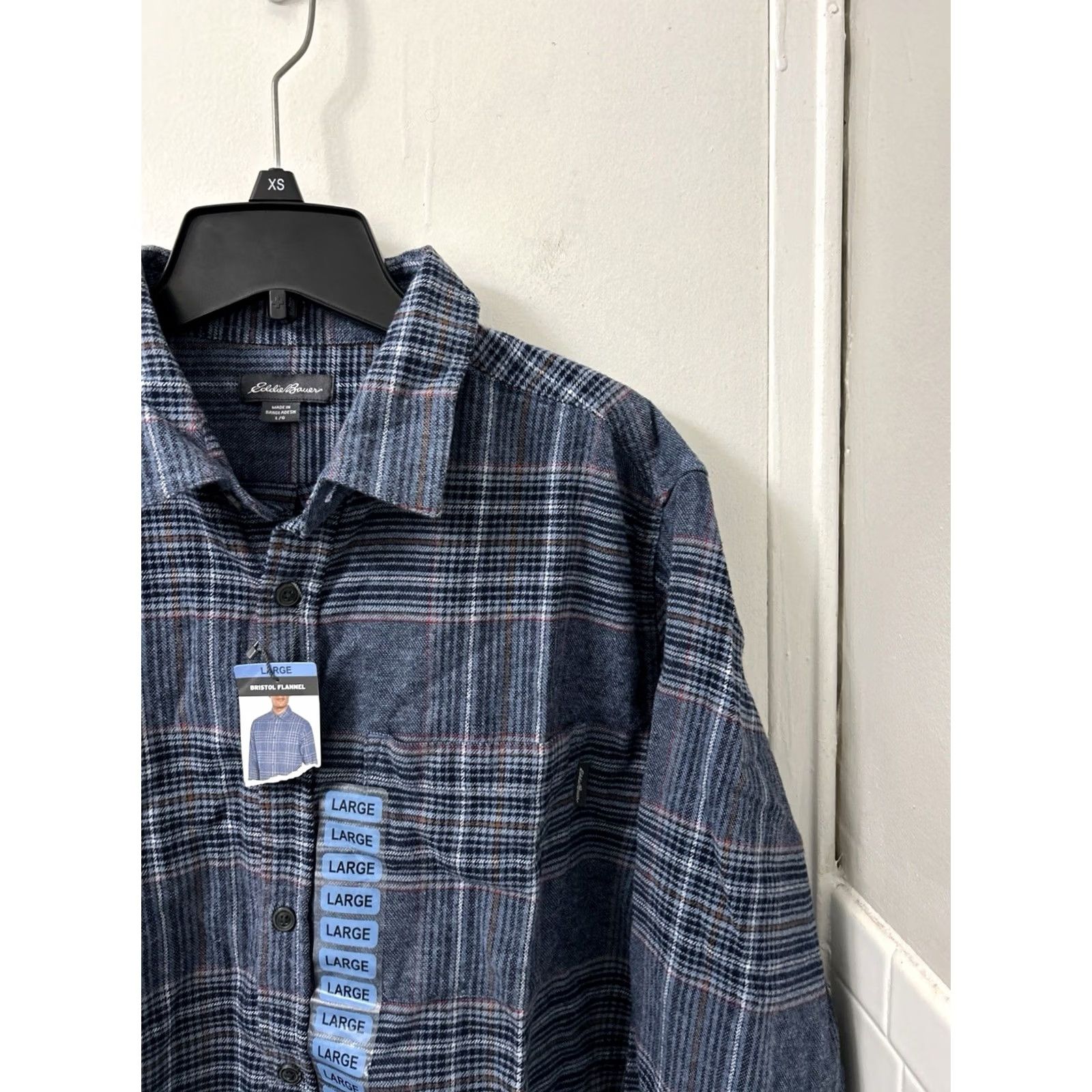 Eddie Bauer Eddie Bauer Bristol Flannel Shirt Mens L Blue Plaid Button-Down L/S NWT Size US L / EU 52-54 / 3 - 5 Thumbnail