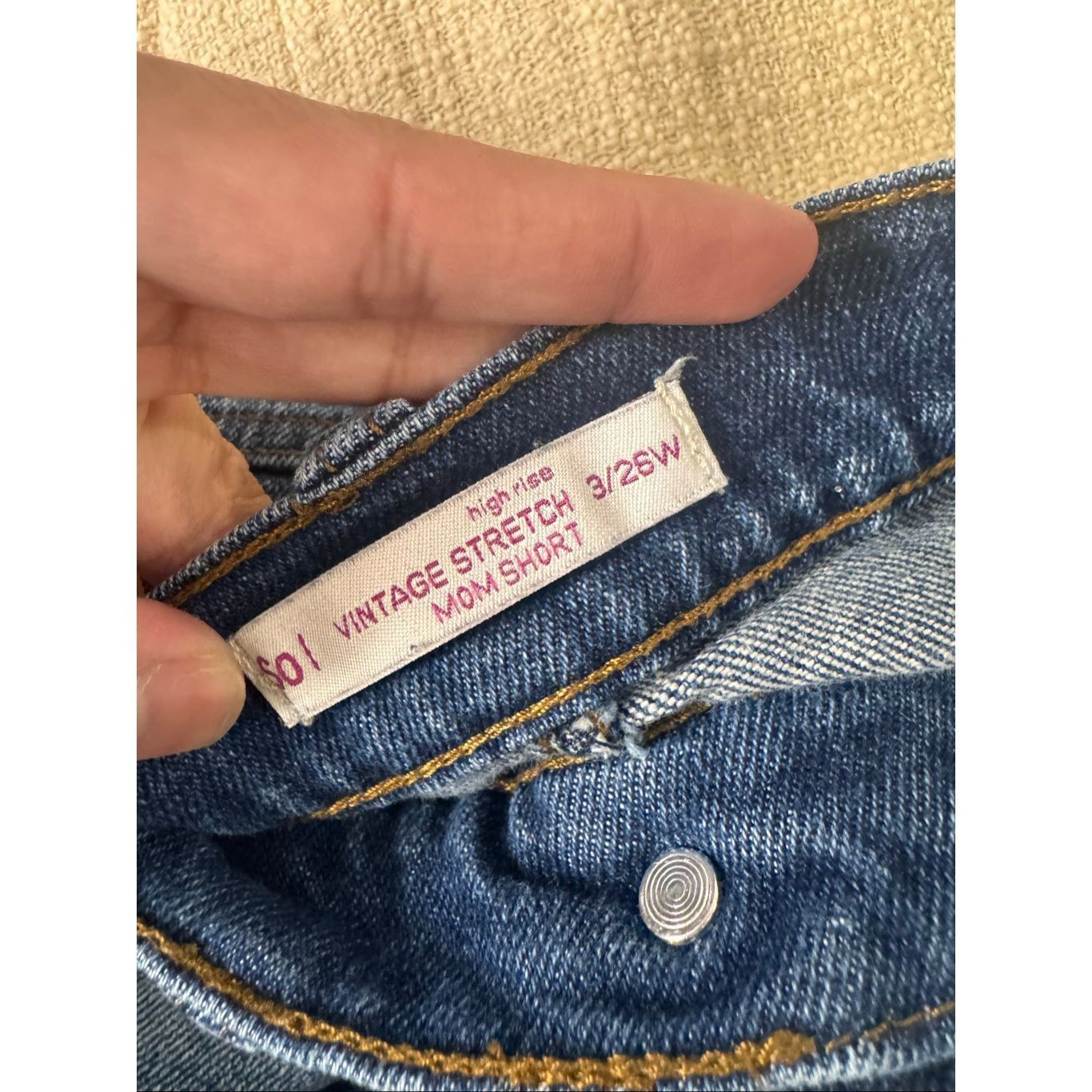 Other SO Vintage Stretch Denim Shorts 3/25W | High Rise Distressed Size 25" / US 0 / IT 36 - 5 Thumbnail
