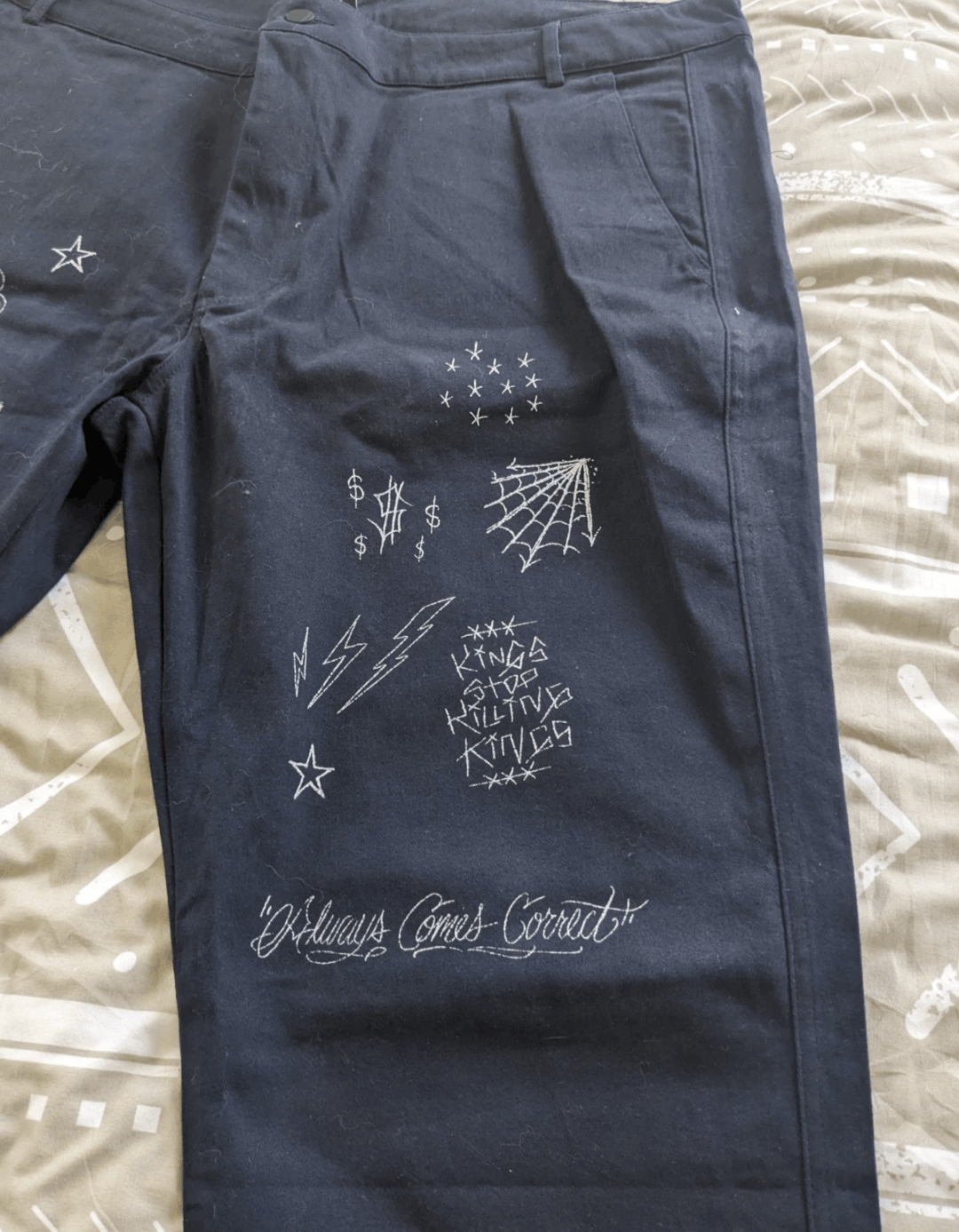 8&9 Clothing Co. 8 &9 MFG Scribbles Pants In Navy Blue Size US 44 / EU 60 - 5 Thumbnail